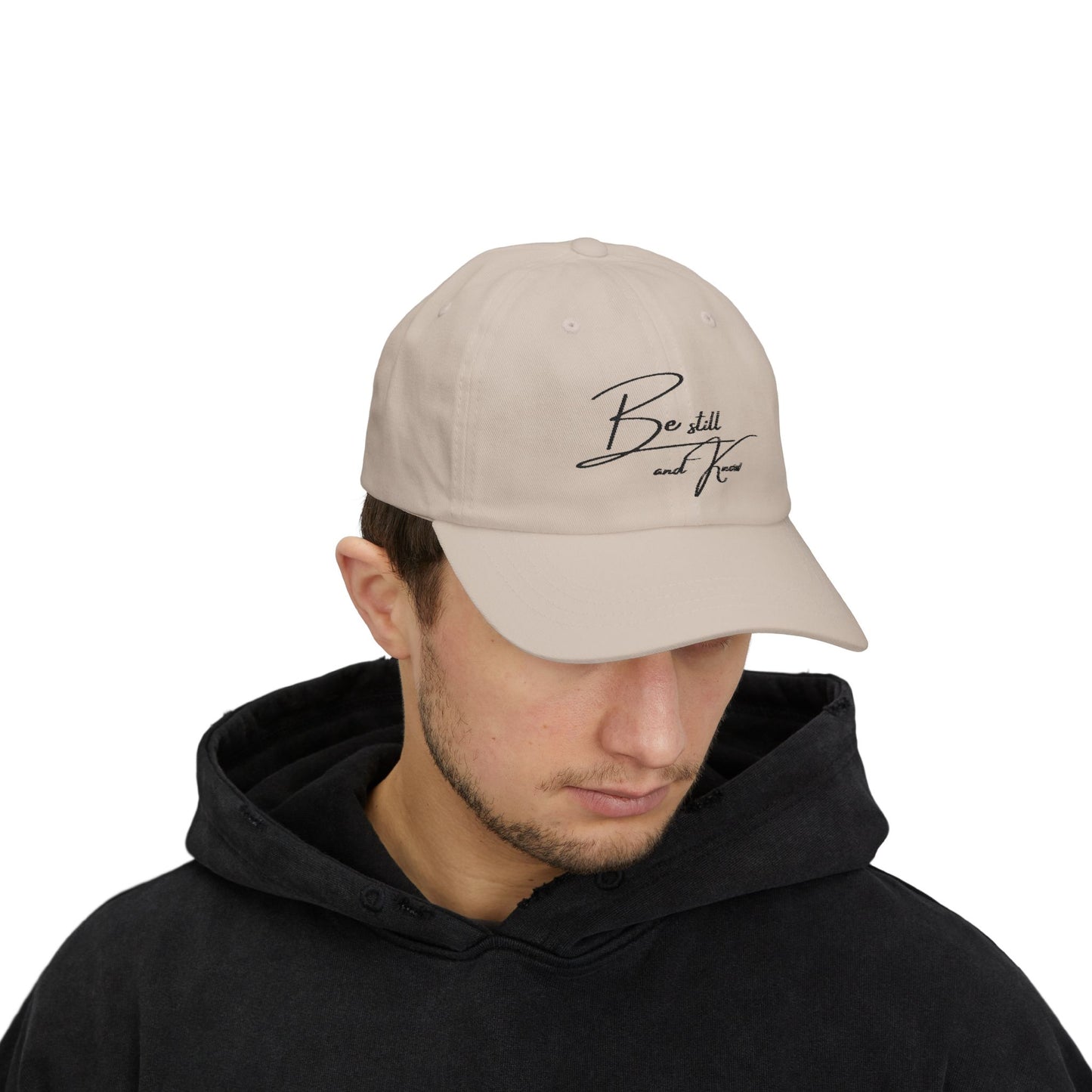 "Be Still and Know" Embroidered Classic Dad Cap - Inspirational Quote Hat, Be Still and Know Cap, Perfect Gift for Father's Day, Casual Wear, Everyday Style
