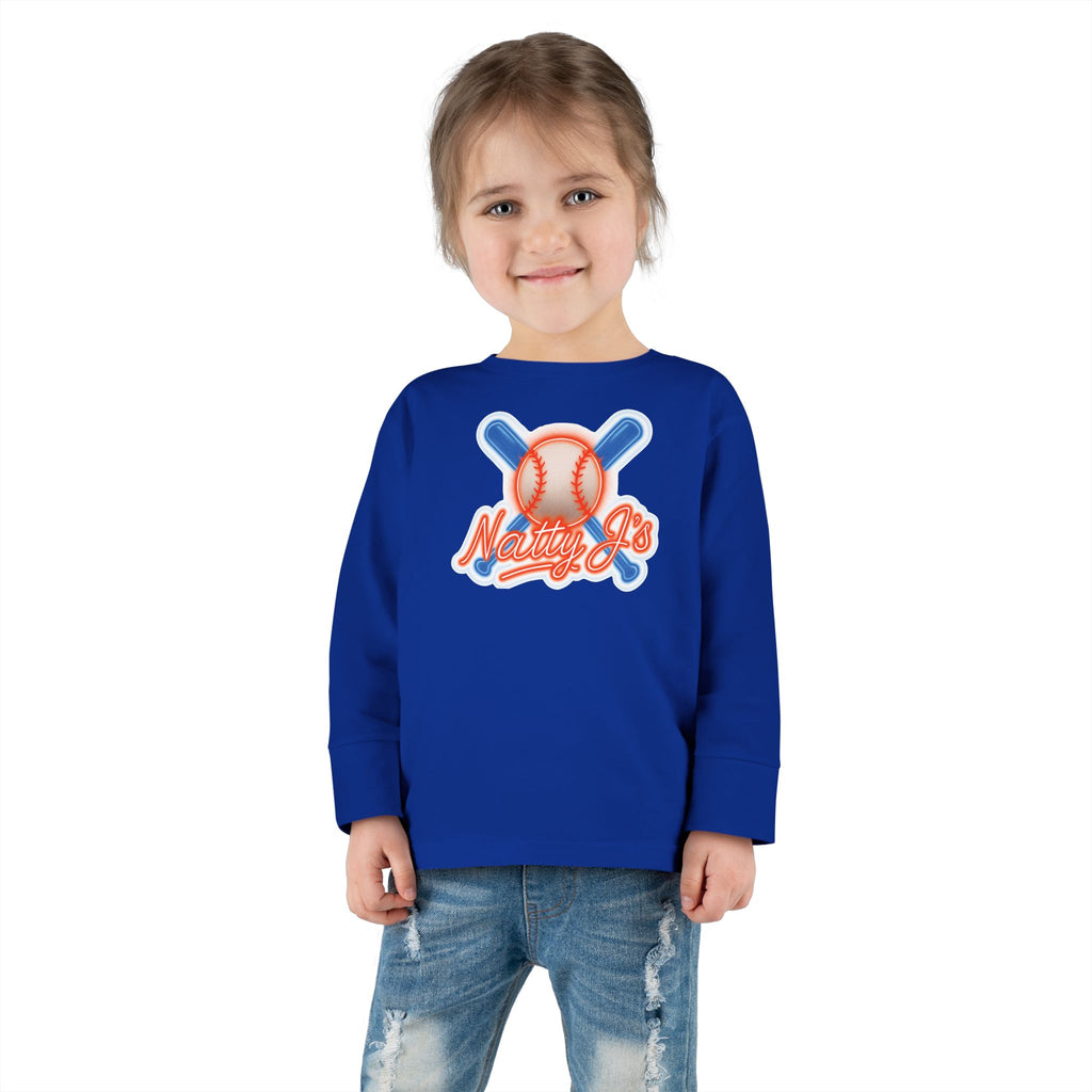 Baseball Themed Toddler Long Sleeve Tee - Perfect for Little Sluggers, Kids Sportswear, Birthday Gift, Casual Wear, Everyday Comfort
