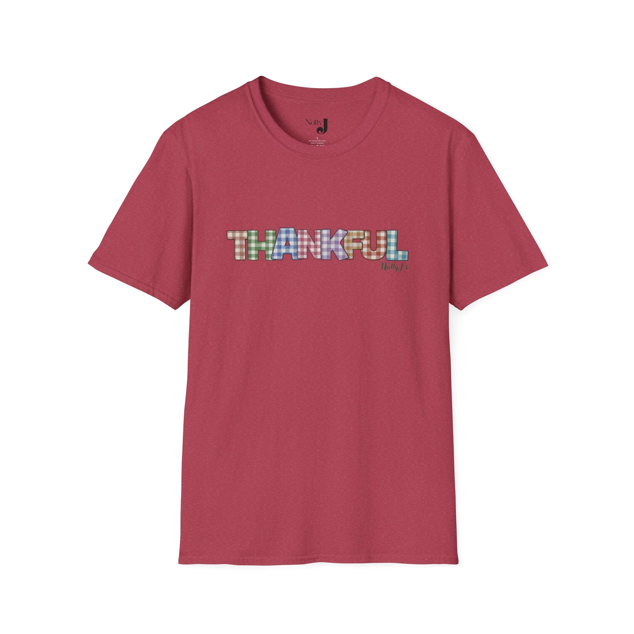 Thankful Unisex Softstyle T-Shirt, Cozy Gratitude Tee, Minimalist Fashion Shirt, Thanksgiving Apparel, Everyday Wear