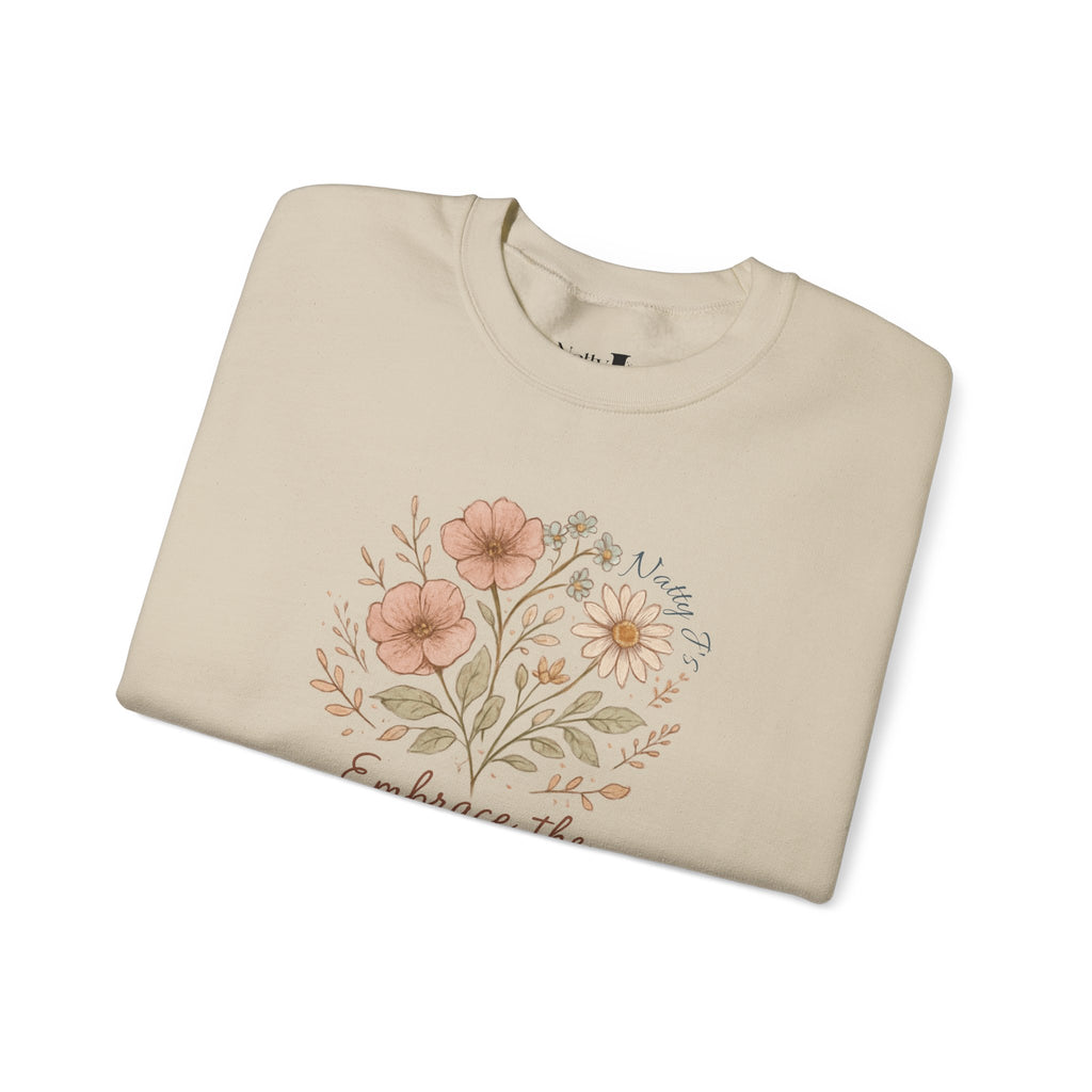 Embrace the Simple Life Sweatshirt – Floral Cottagecore Crewneck Pullover | Natty J’s Cozy Boutique Apparel