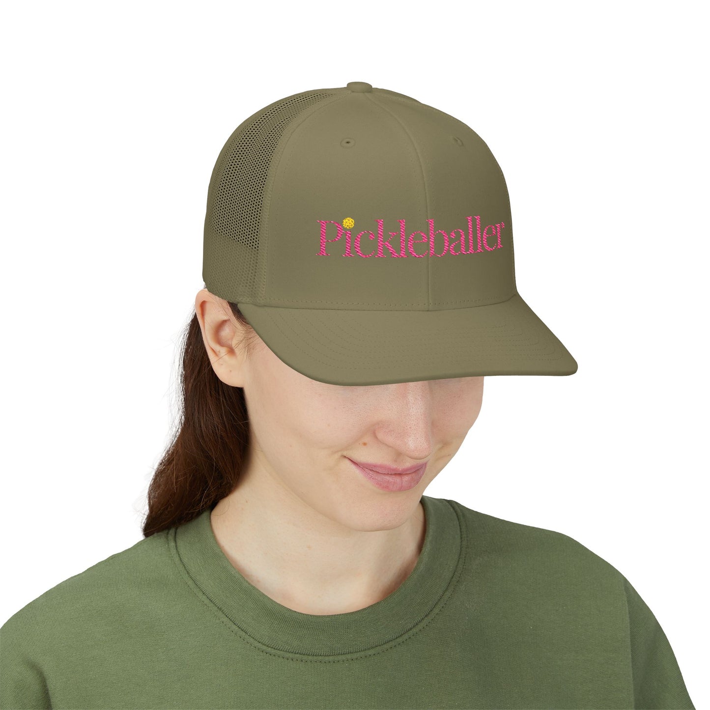 "Pickleballer" Embroidered Richardson Snapback Trucker Cap - Casual Sport Hat, Outdoor Activities, Gift for Pickleball Fans, Summer Getaway, Emojis