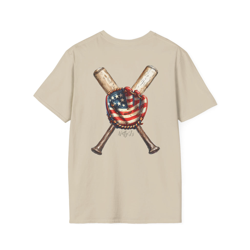 Patriotic Baseball T-Shirt - Unisex Softstyle Tee for Sports Lovers
