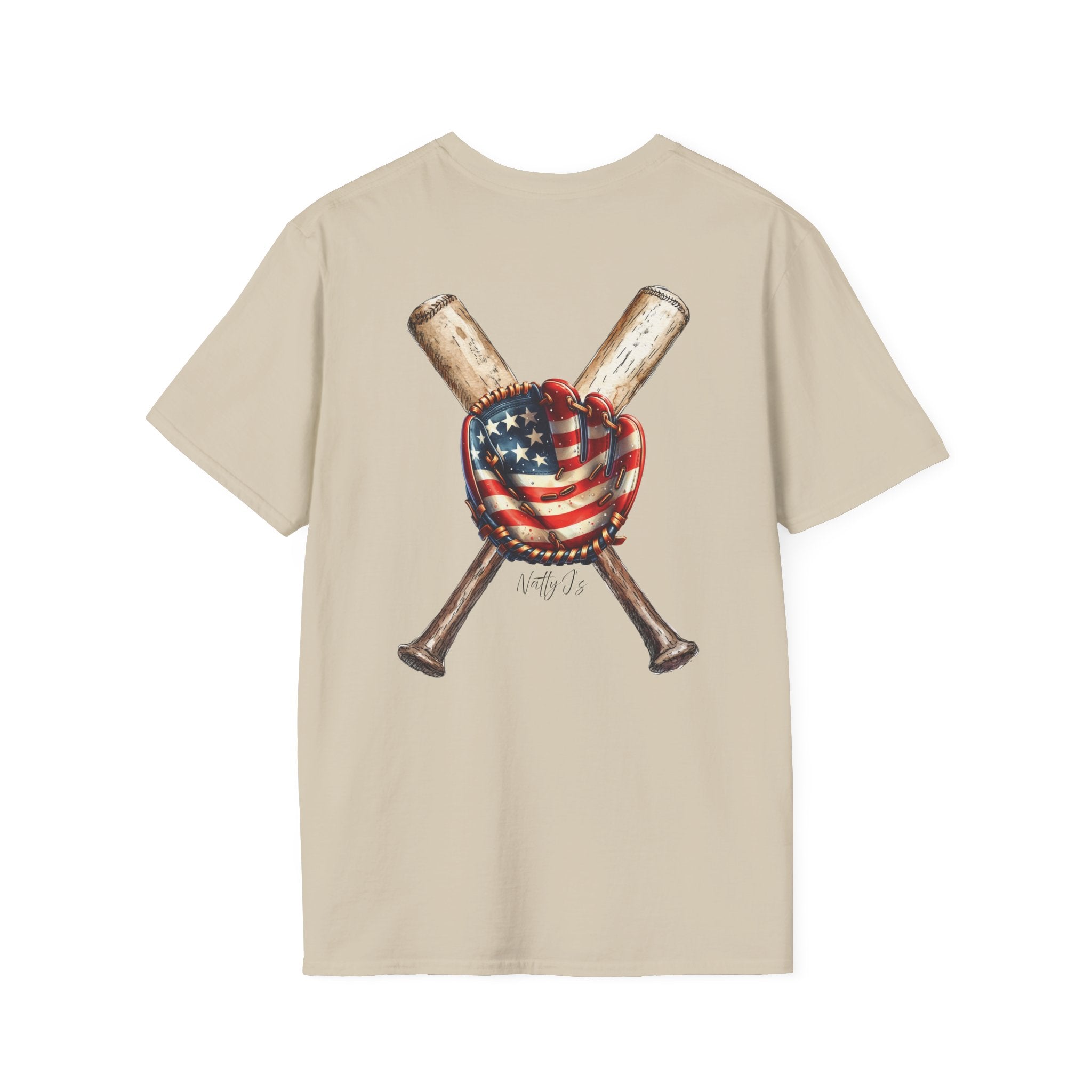 Patriotic Baseball T-Shirt - Unisex Softstyle Tee for Sports Lovers