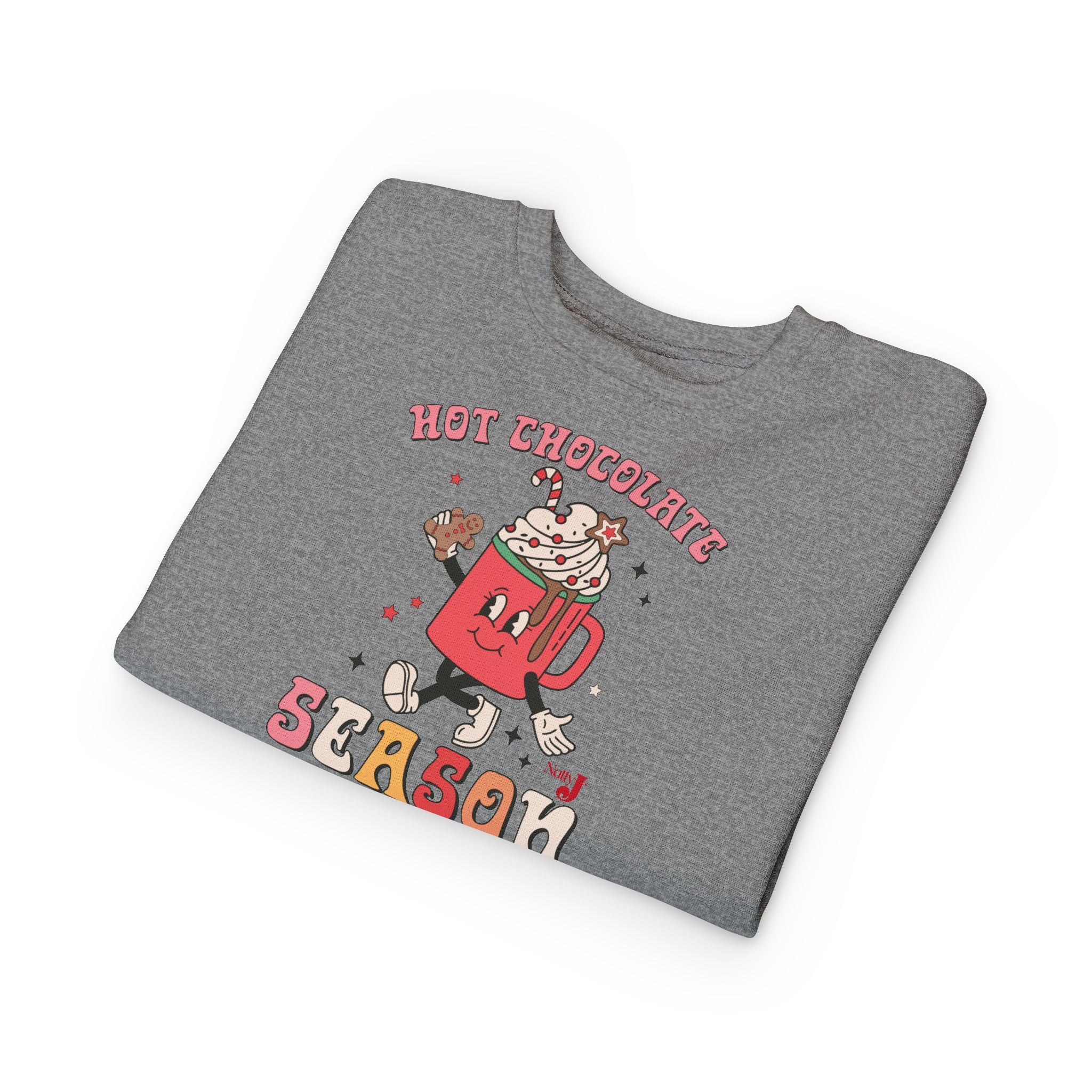 Toddler Hot Chocolate Season Sweatshirt – Cute Winter Cocoa Shirt for Kids – Christmas Hot Cocoa Graphic Crewneck – Cozy Holiday Outfit for Toddlers