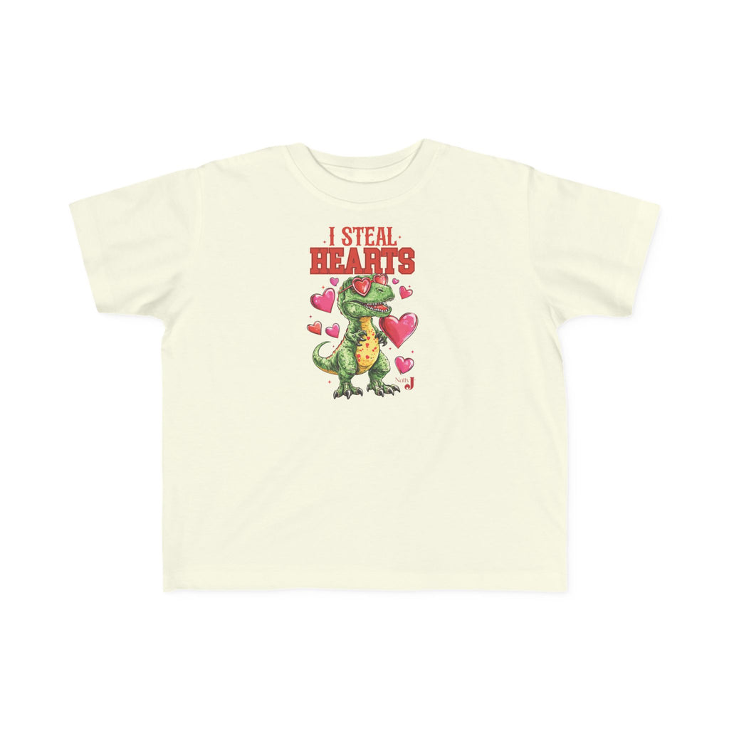 I Steal Hearts Toddler Shirt – Cute Valentine Dinosaur T-Shirt for Boys & Girls, Funny Valentine’s Day Outfit, Toddler Graphic Tee