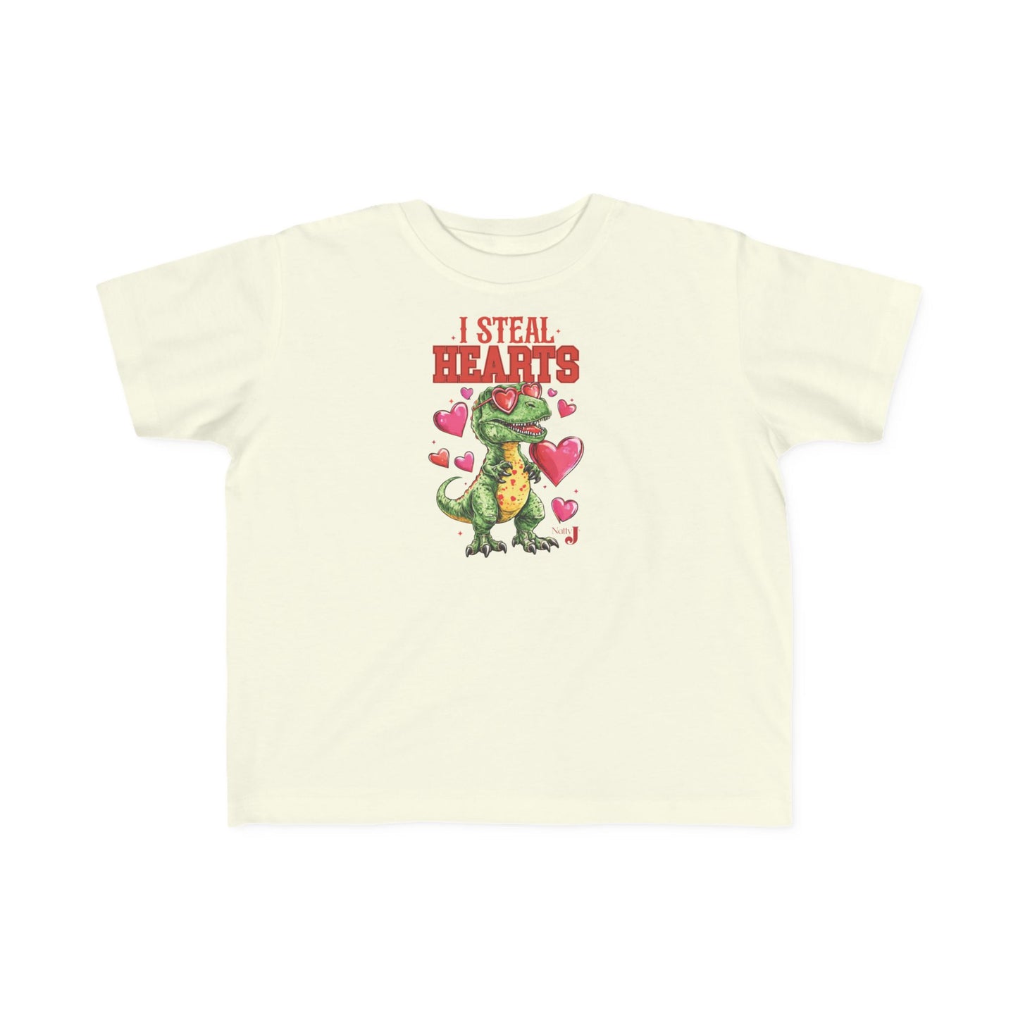 I Steal Hearts Toddler Shirt – Cute Valentine Dinosaur T-Shirt for Boys & Girls, Funny Valentine’s Day Outfit, Toddler Graphic Tee
