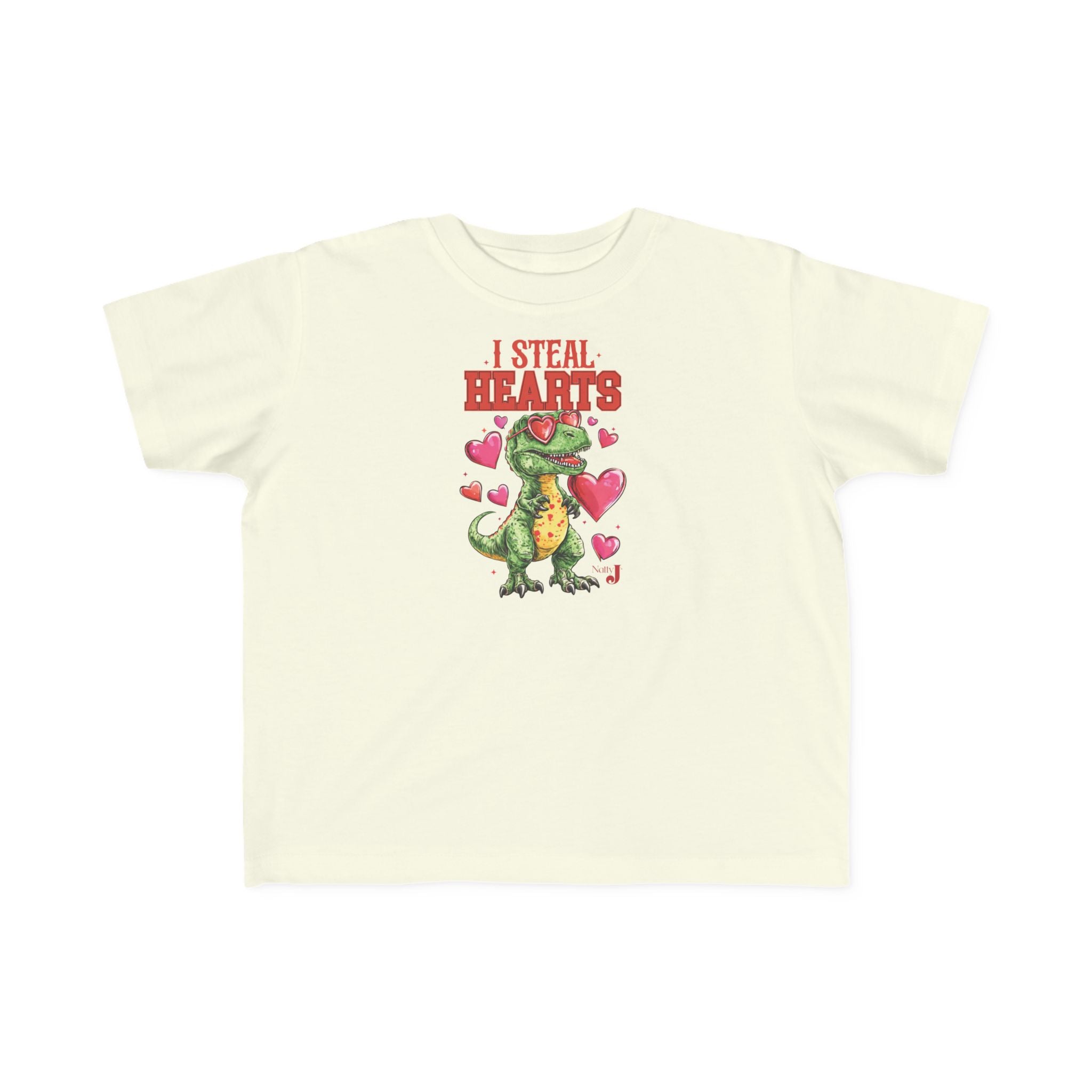 I Steal Hearts Toddler Shirt – Cute Valentine Dinosaur T-Shirt for Boys & Girls, Funny Valentine’s Day Outfit, Toddler Graphic Tee