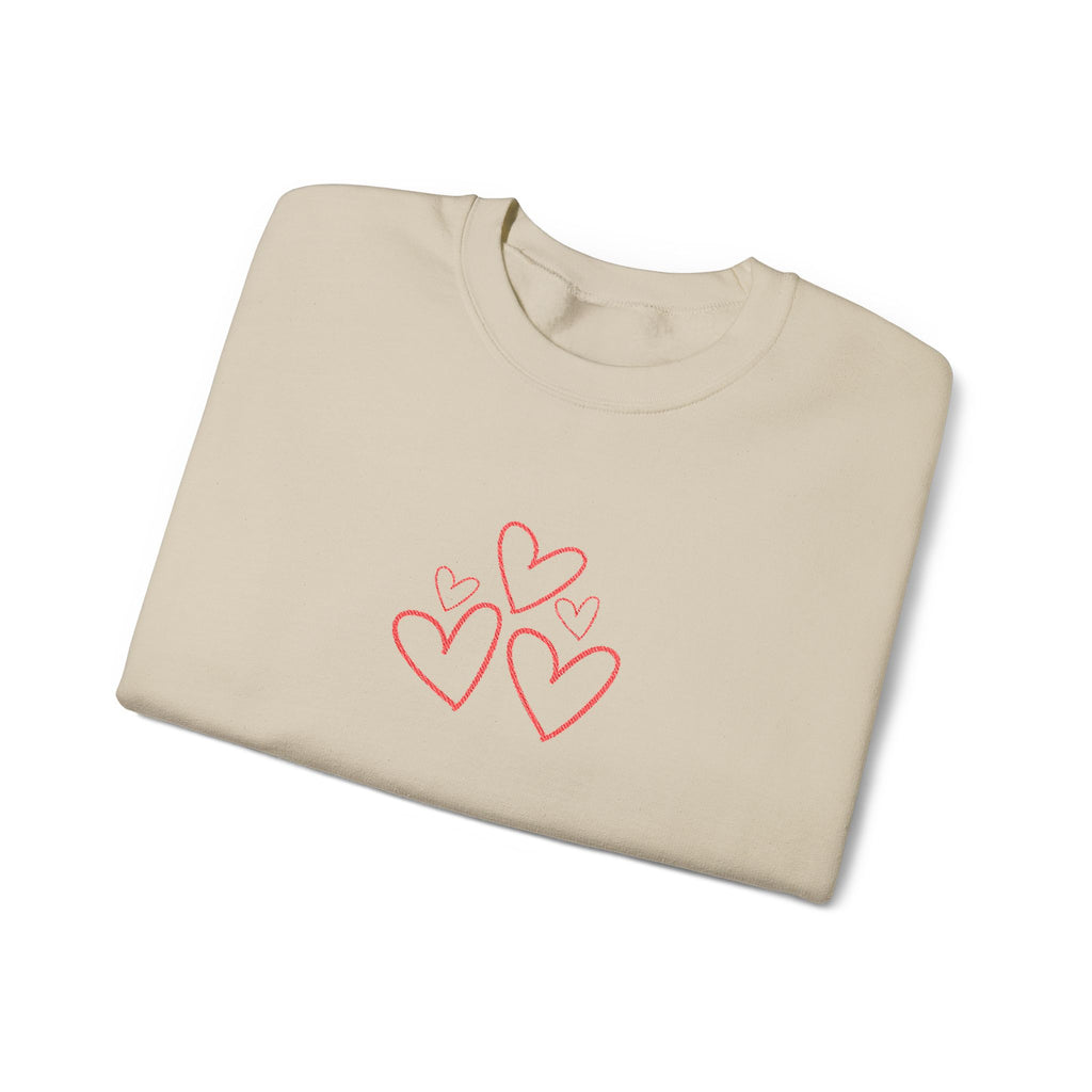 Natty J's Apparel Minimalist Embroidered Heart Women's Sweatshirt