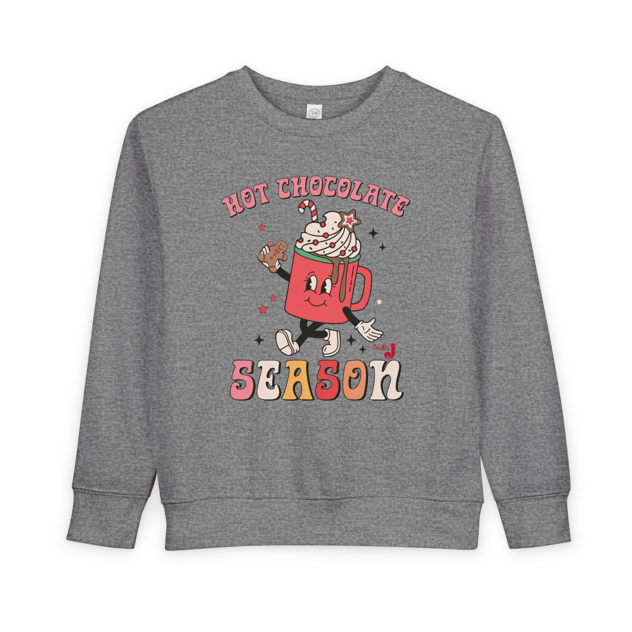 Toddler Hot Chocolate Season Sweatshirt – Cute Winter Cocoa Shirt for Kids – Christmas Hot Cocoa Graphic Crewneck – Cozy Holiday Outfit for Toddlers