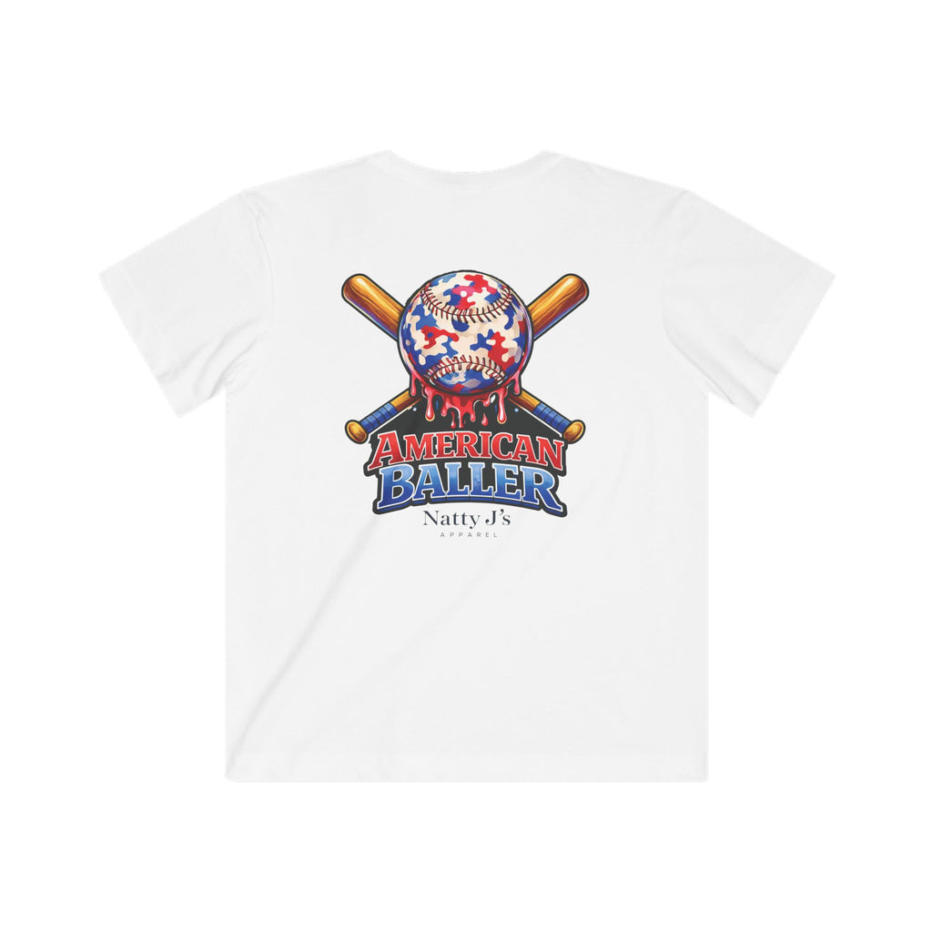 Natty J's Apparel American Baller Baseball Graphic Youth T-Shirt