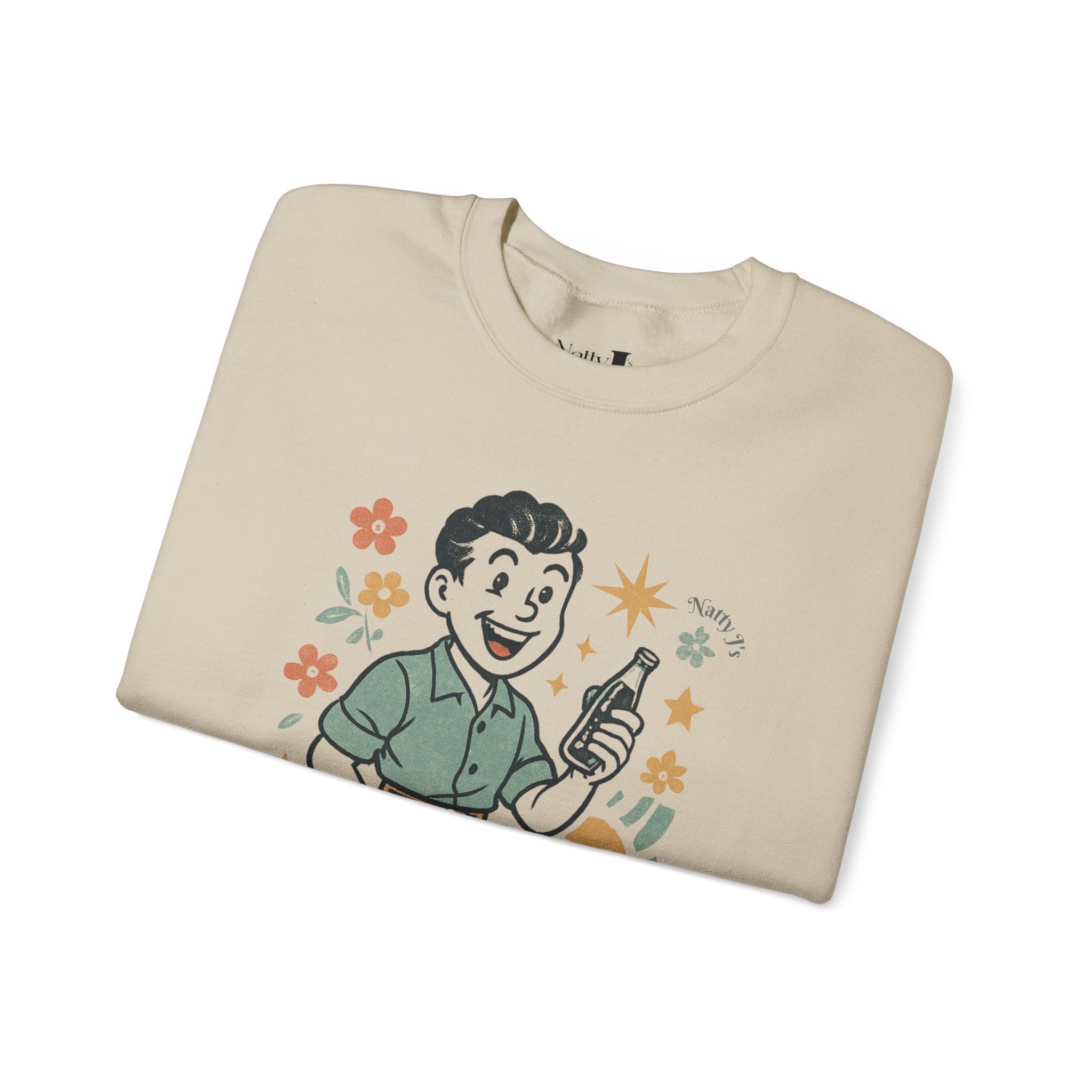 Vintage Nostalgia Days Sweatshirt – Retro Graphic Crewneck Pullover | Natty J’s Cozy Unisex Apparel