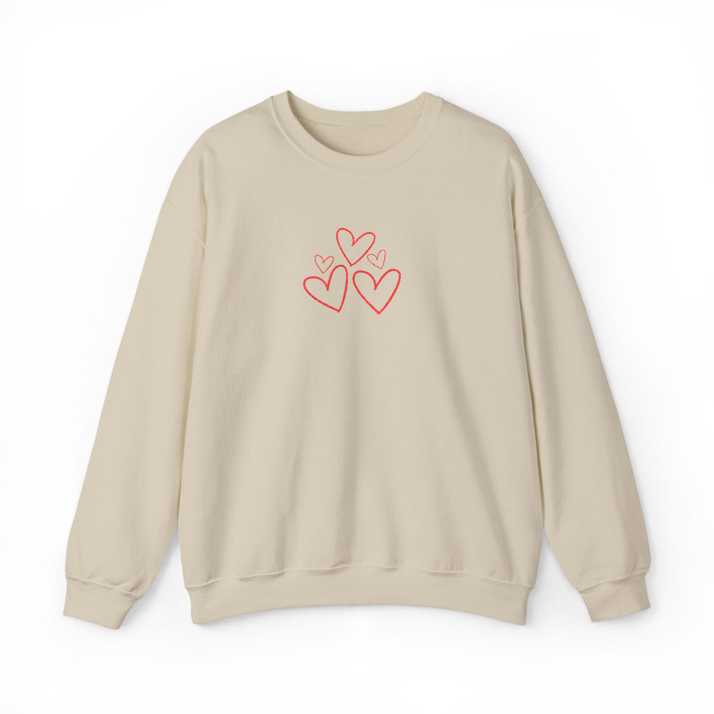 Natty J's Apparel Minimalist Embroidered Heart Women's Sweatshirt