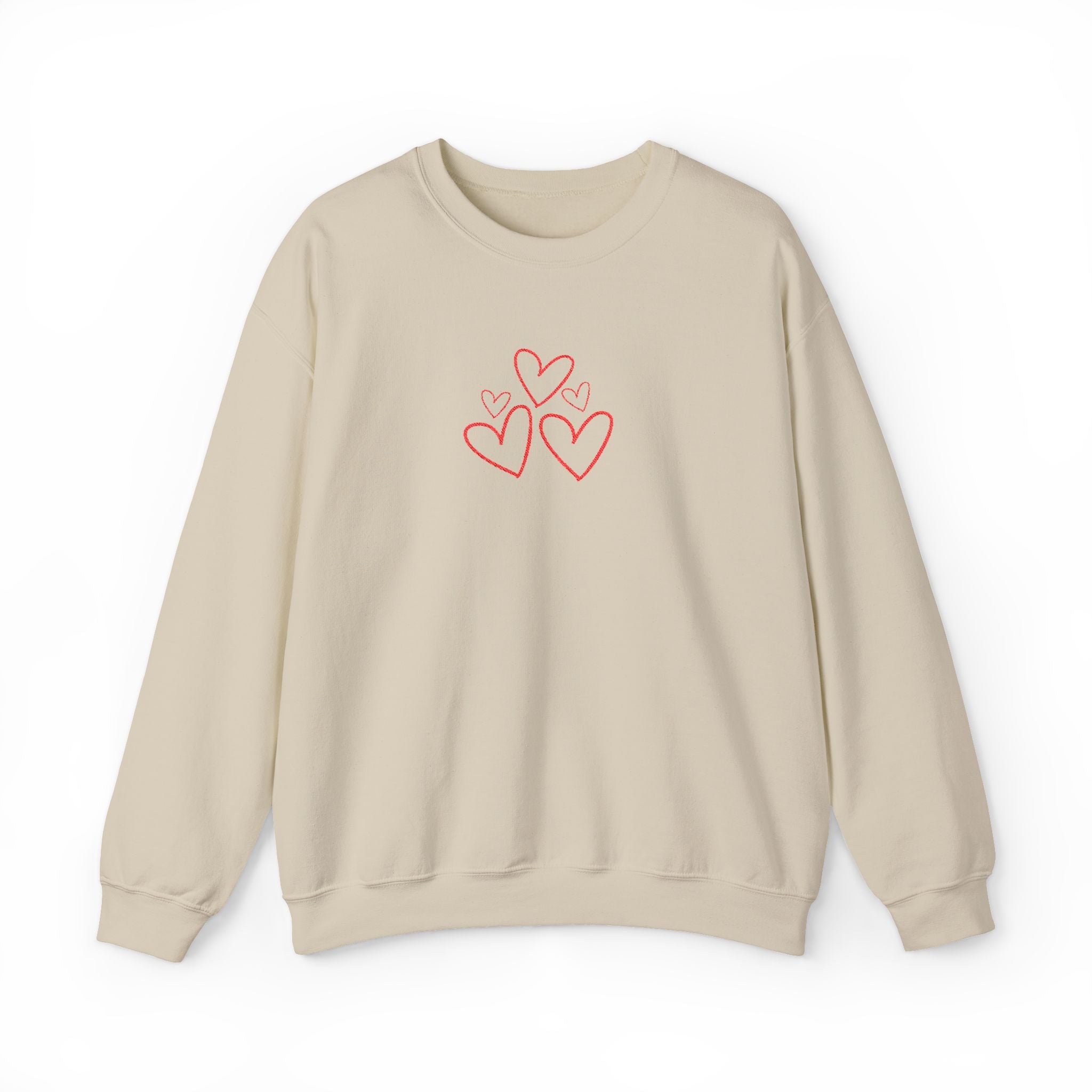 Natty J’s Apparel Minimalist Embroidered Heart Crewneck Sweatshirt