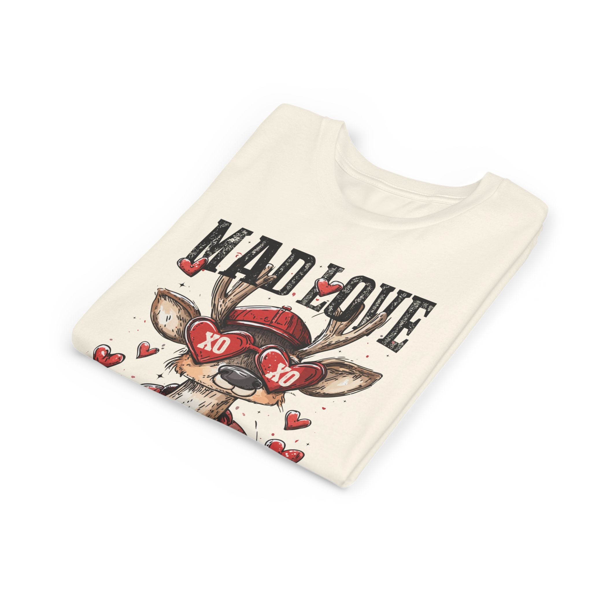 “Mad Love for My Mama” Kids Valentine Shirt – Cute Deer Heart Graphic Toddler & Youth Tee