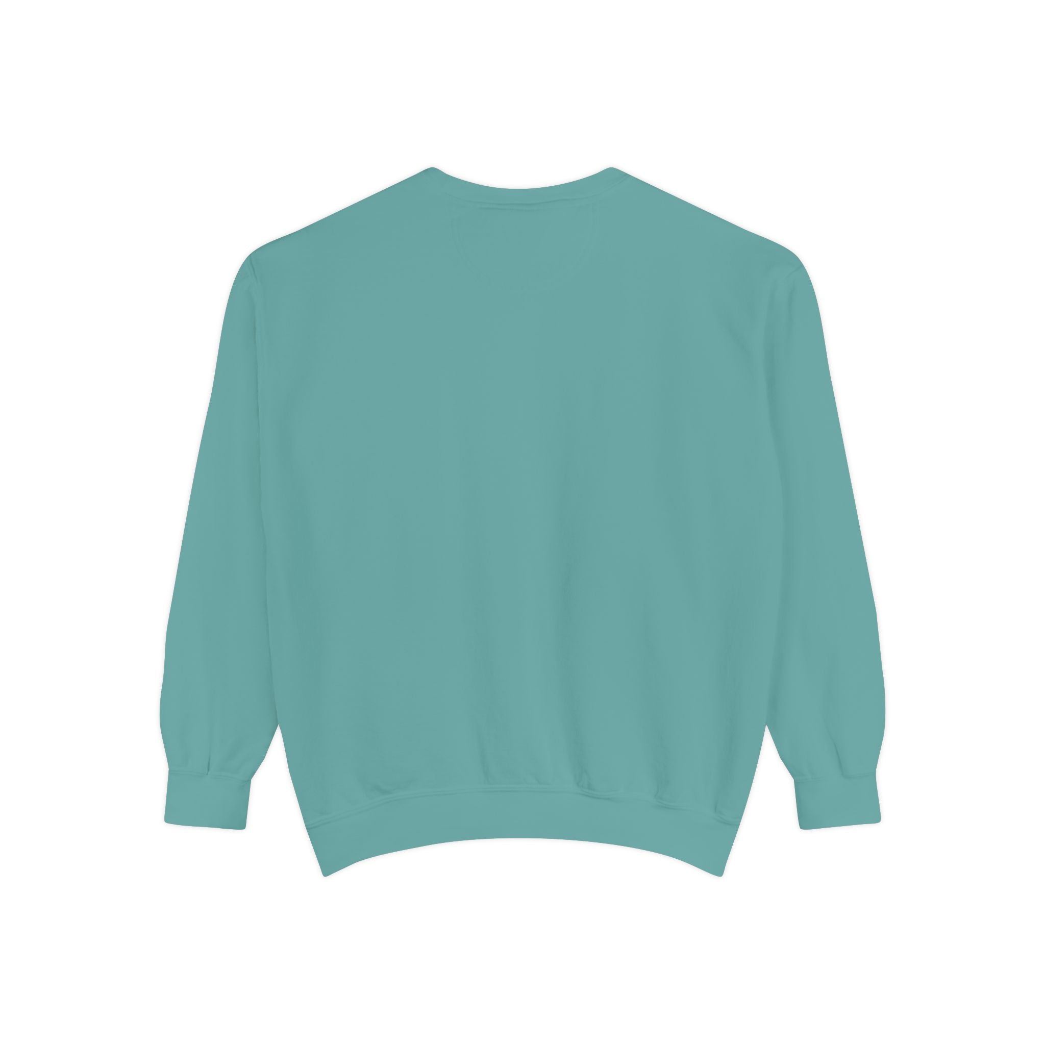 Teal sweatshirt on a white background