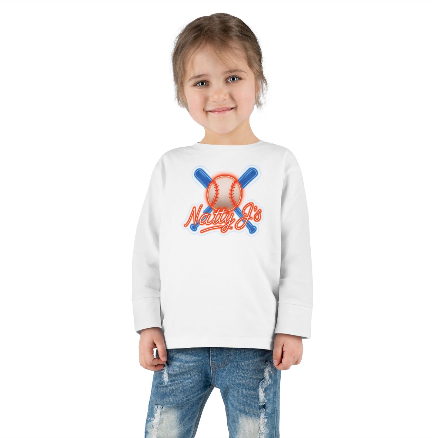 Baseball Themed Toddler Long Sleeve Tee - Perfect for Little Sluggers, Kids Sportswear, Birthday Gift, Casual Wear, Everyday Comfort