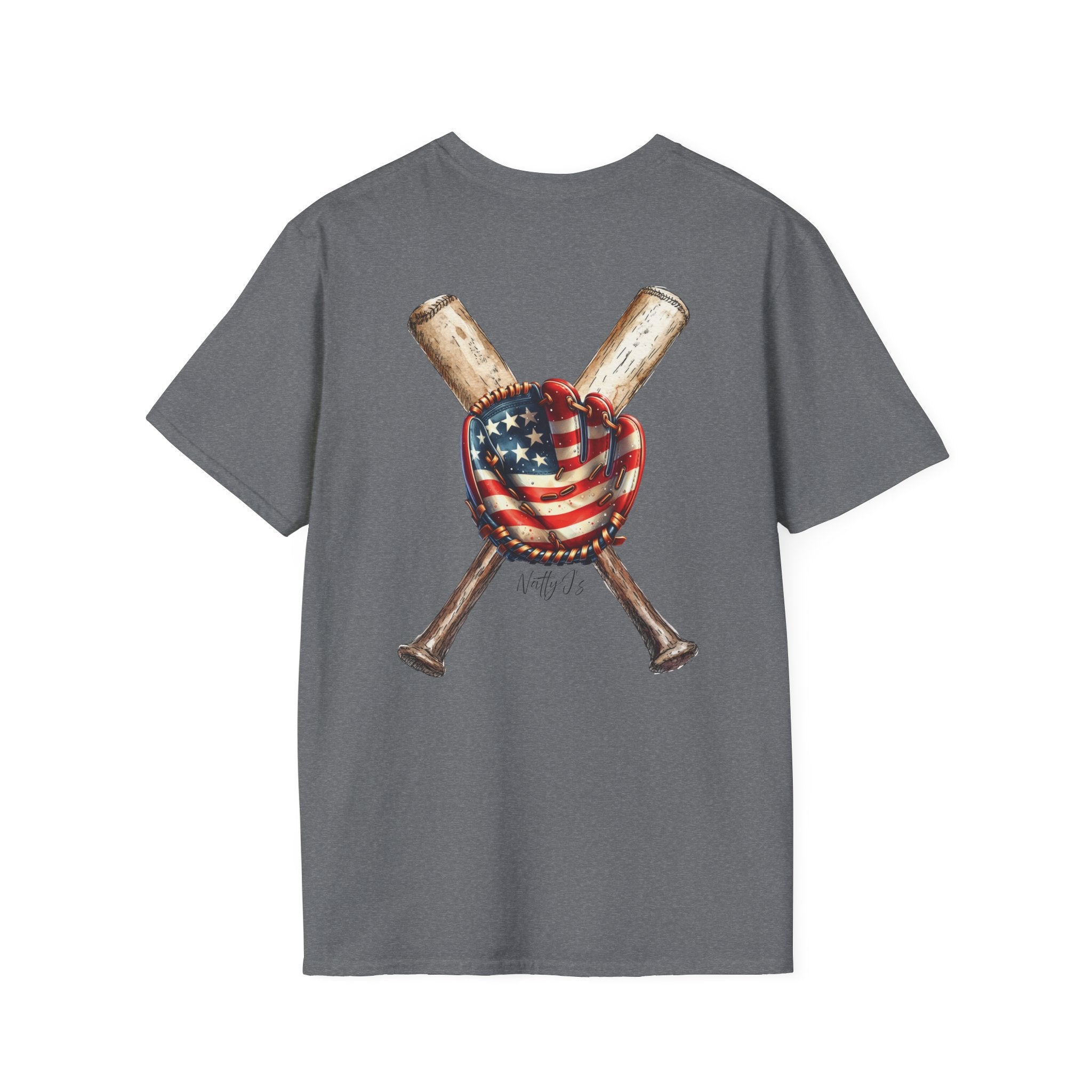 Patriotic Baseball T-Shirt - Unisex Softstyle Tee for Sports Lovers