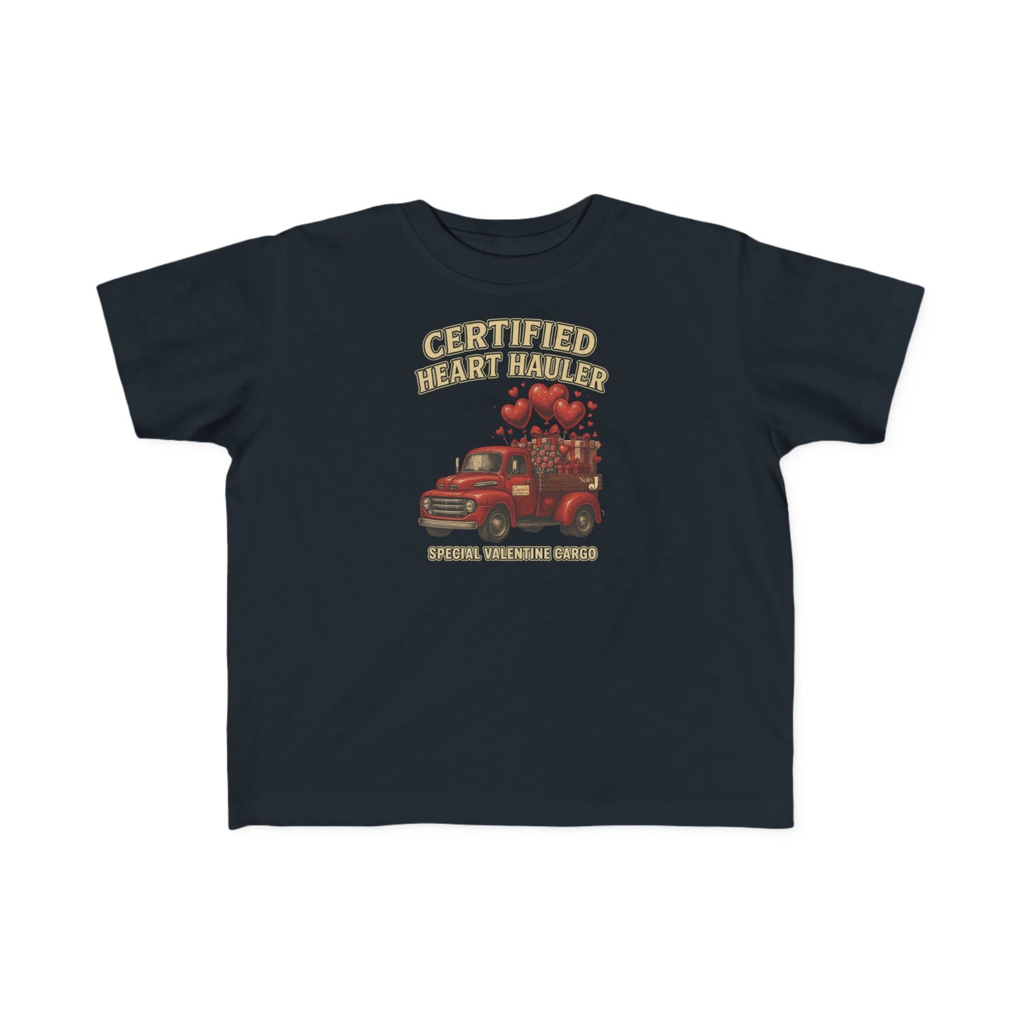 Certified Heart Hauler Toddler Shirt – Funny Valentine’s Day Toddler Tee, Cute Valentine Truck Shirt for Boys & Girls, Valentine Outfit for Toddlers
