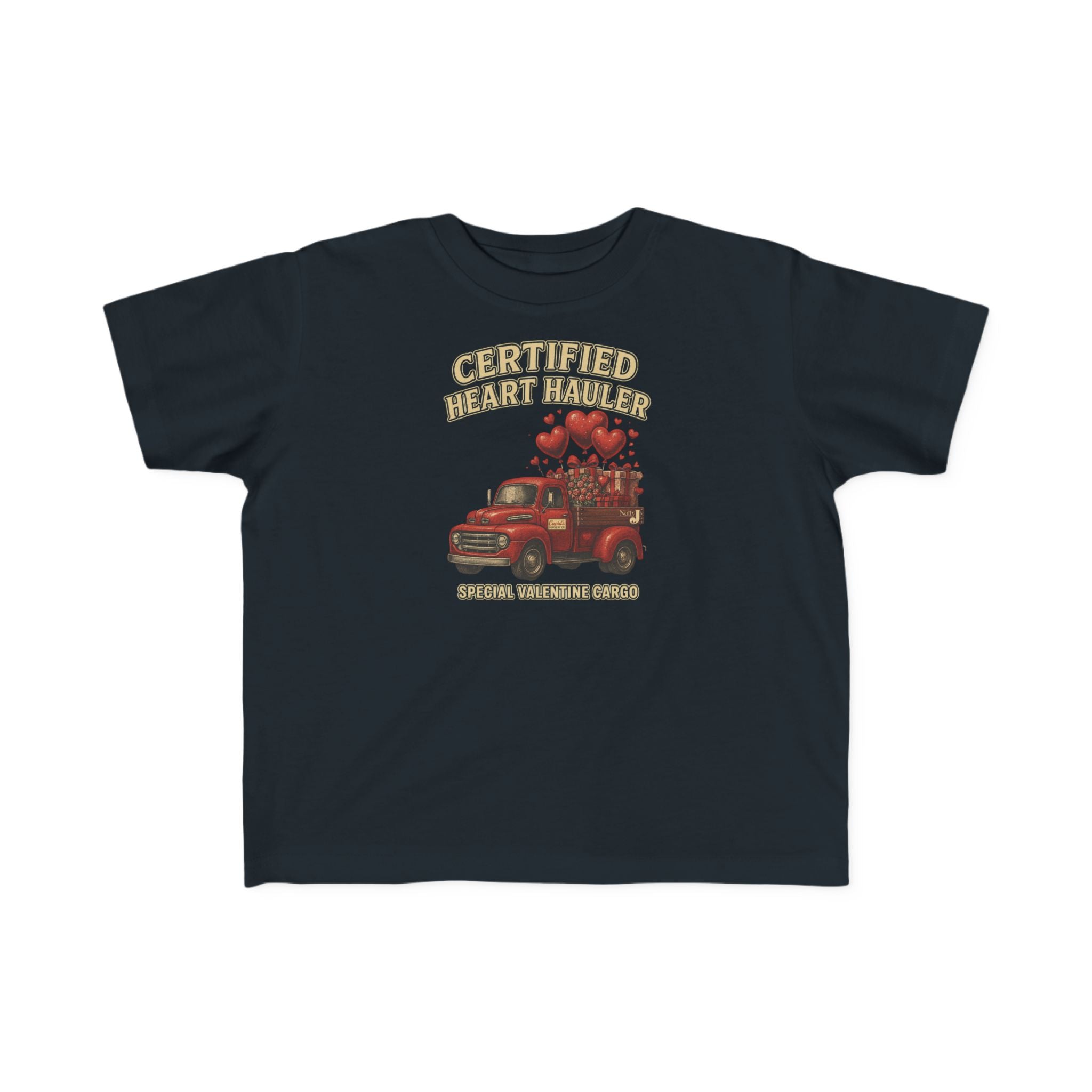 Certified Heart Hauler Toddler Shirt – Funny Valentine’s Day Toddler Tee, Cute Valentine Truck Shirt for Boys & Girls, Valentine Outfit for Toddlers