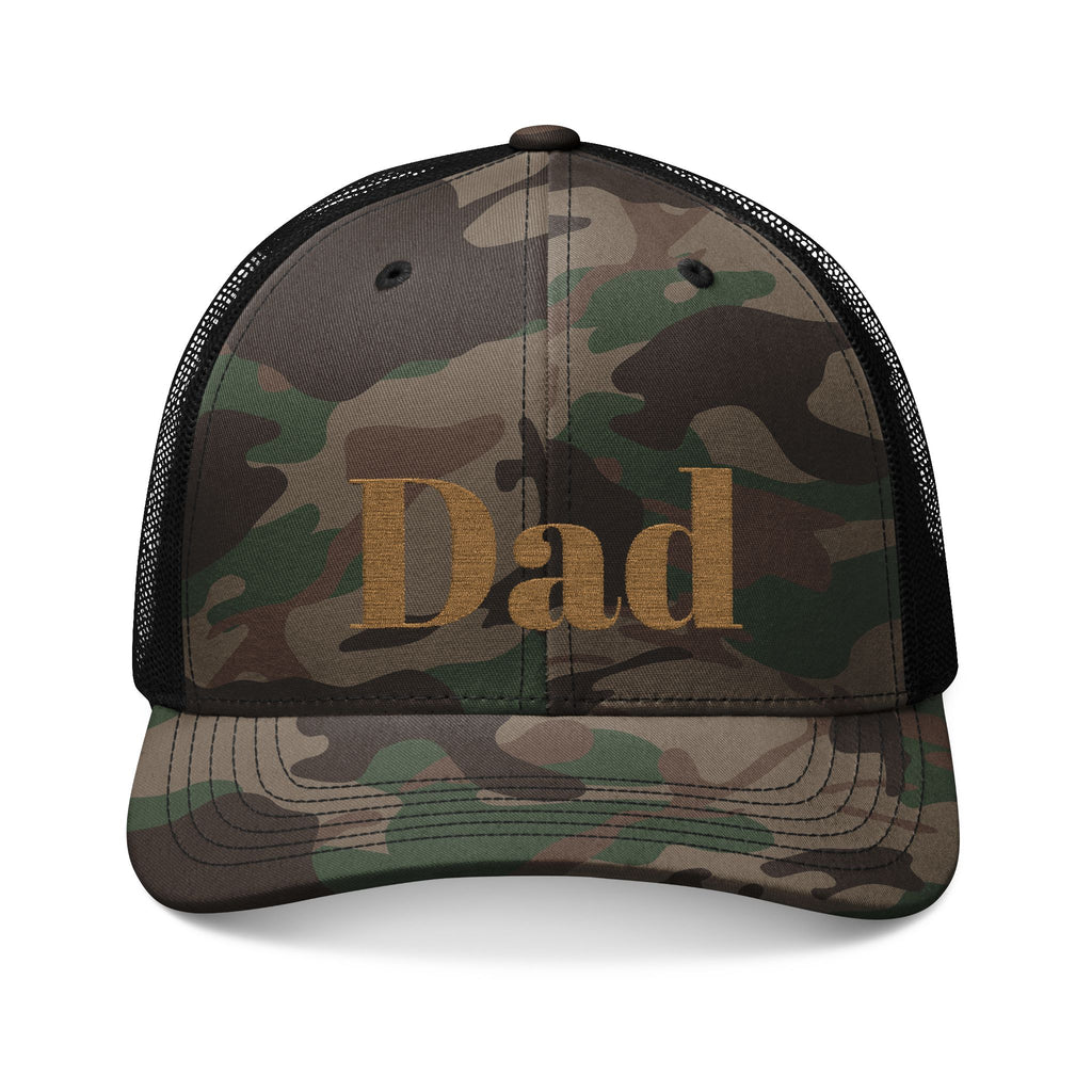 Embroidered Camouflage Trucker Hat for Dads, Outdoor Gear, Fishing Hat, Gift for Father's Day, Unique Cap
