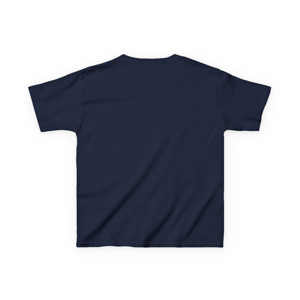 Navy blue t-shirt on a white background