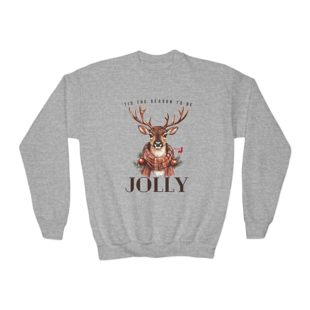 Jolly Reindeer Youth Christmas Sweatshirt