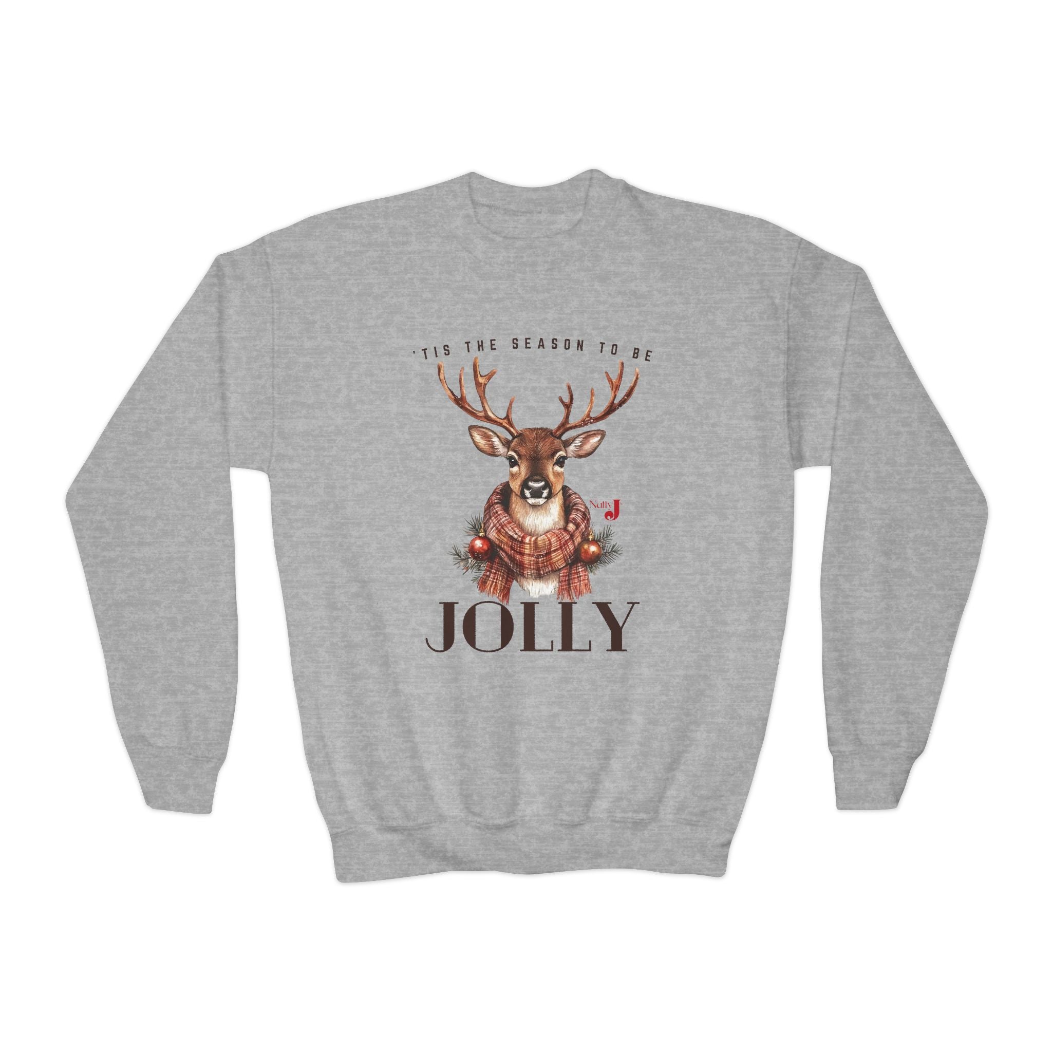 Jolly Reindeer Youth Christmas Sweatshirt