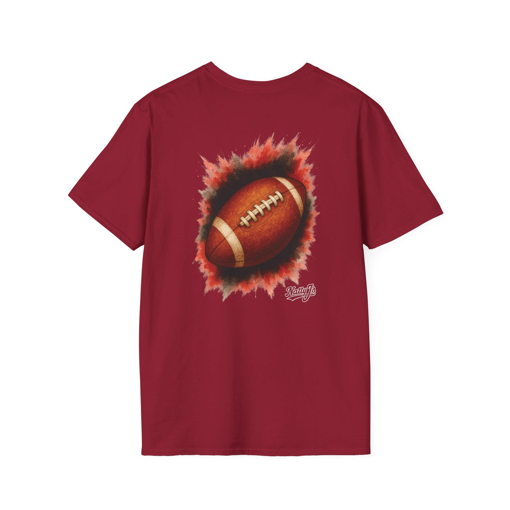 Men’s Game Day Football T-Shirt – Vintage Football Burst Graphic Tee – Tailgate Shirt for Football Fans & Coaches – Retro Sports T-Shirt for Men