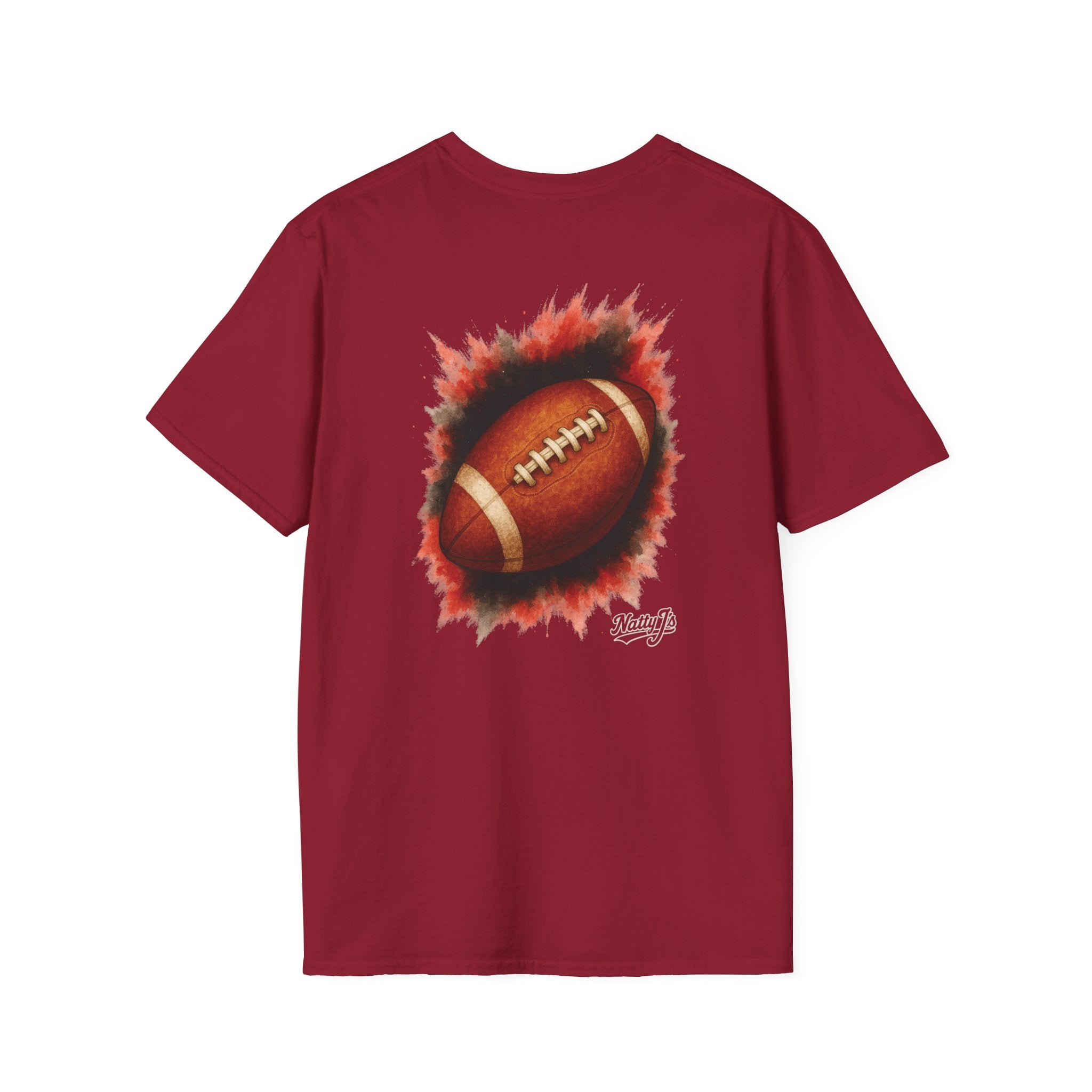 Men’s Game Day Football T-Shirt – Vintage Football Burst Graphic Tee – Tailgate Shirt for Football Fans & Coaches – Retro Sports T-Shirt for Men