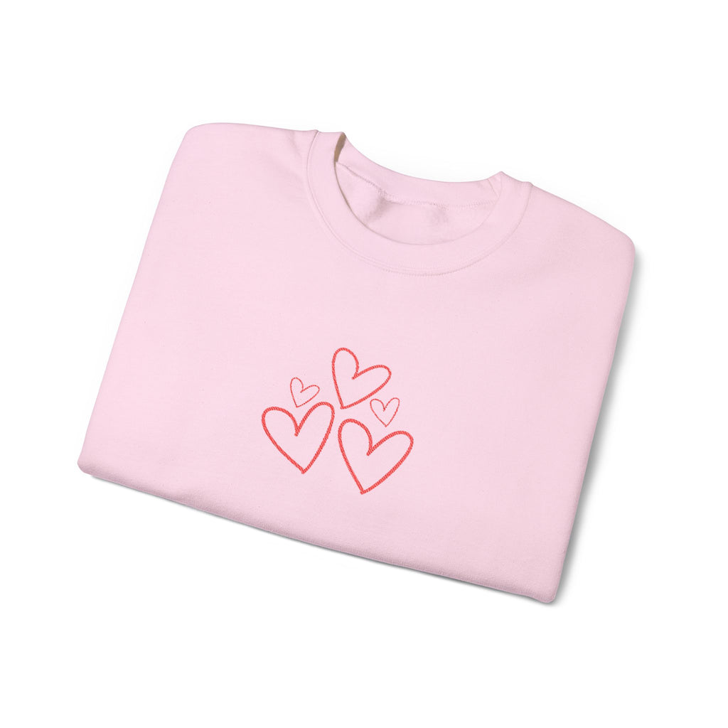 Natty J's Apparel Minimalist Embroidered Heart Women's Sweatshirt