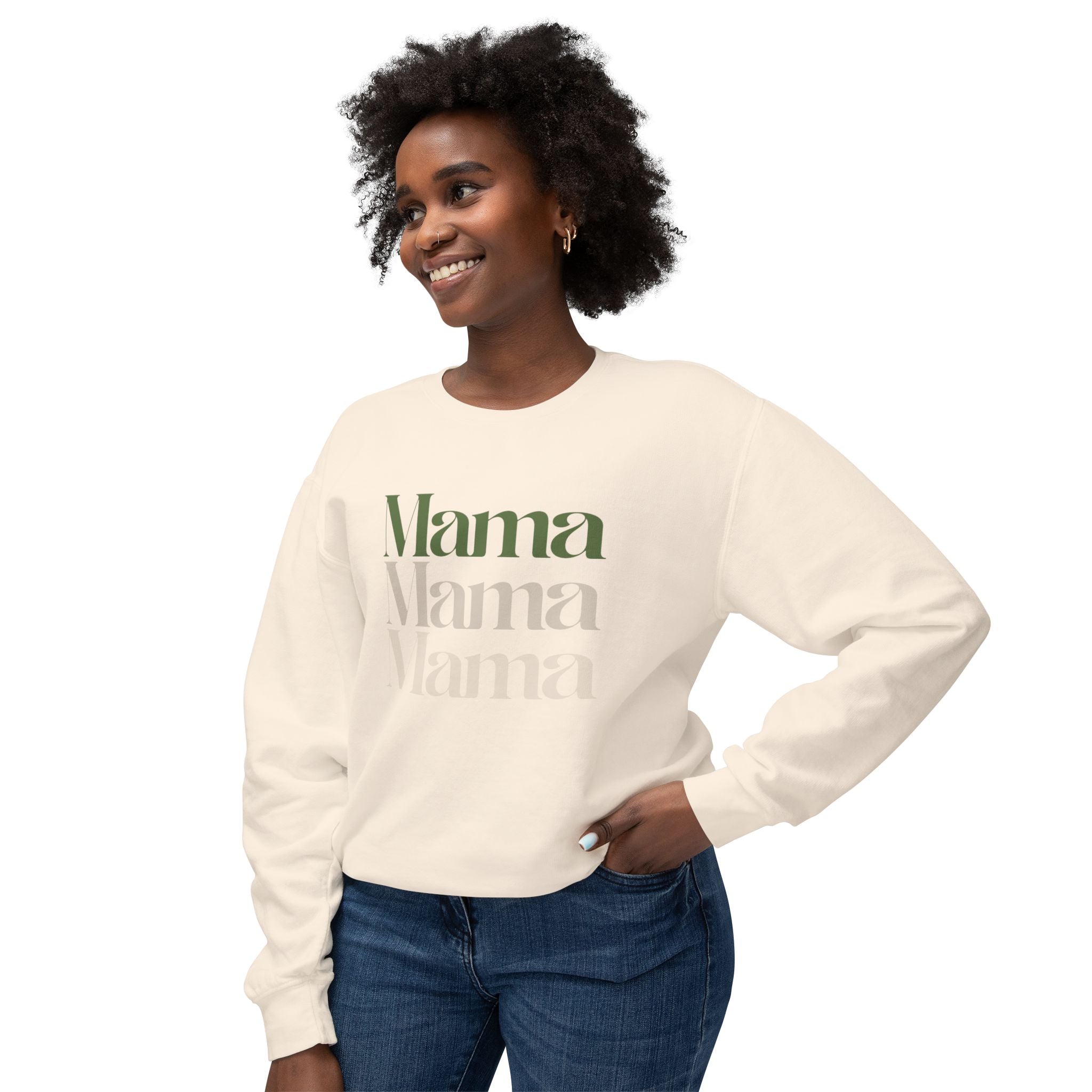Comfort Colors Mama Crewneck Sweatshirt Green Fade