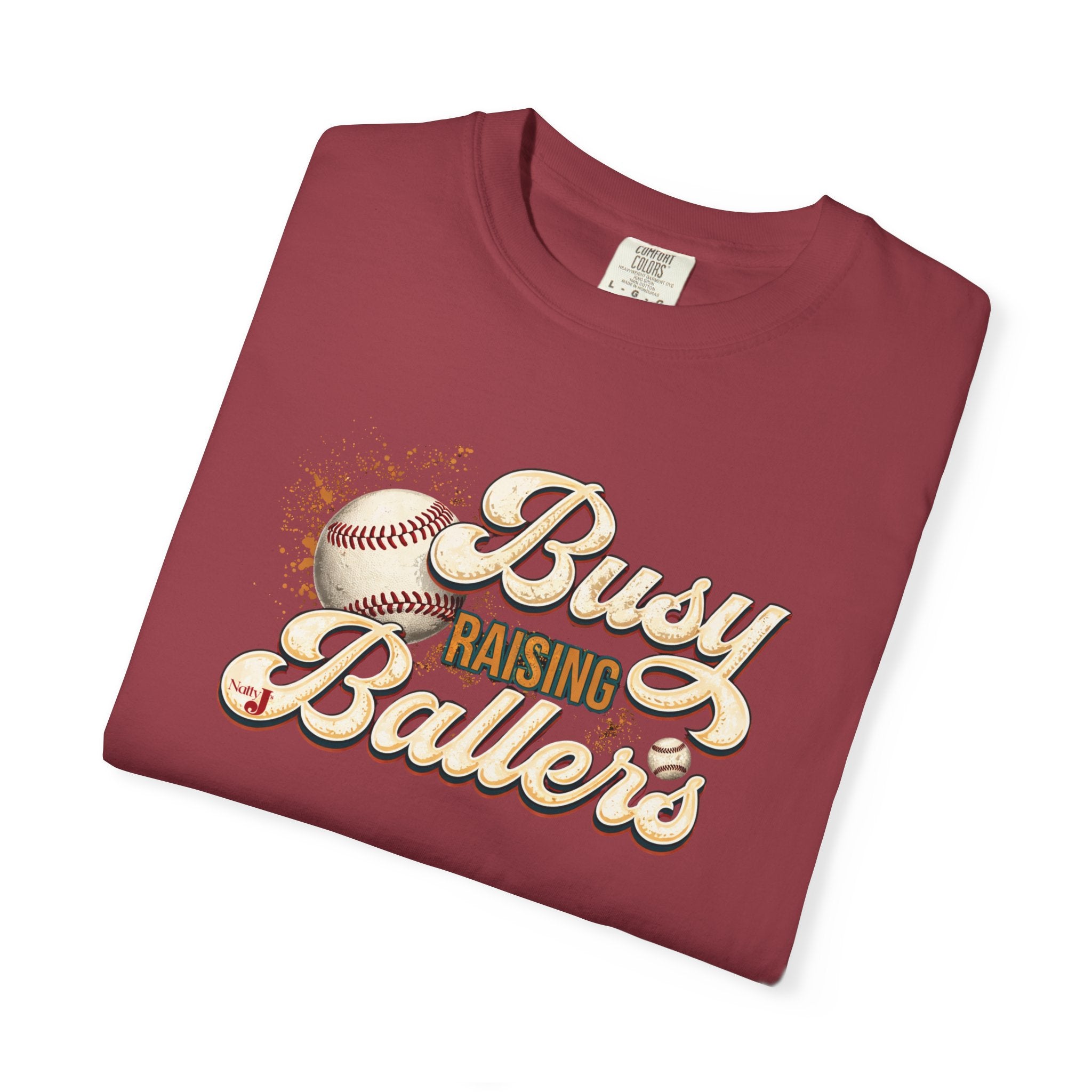 Busy Raising Ballers Baseball Mom T-Shirt – Soft Graphic Tee for Baseball Moms | Natty J’s Apparel
