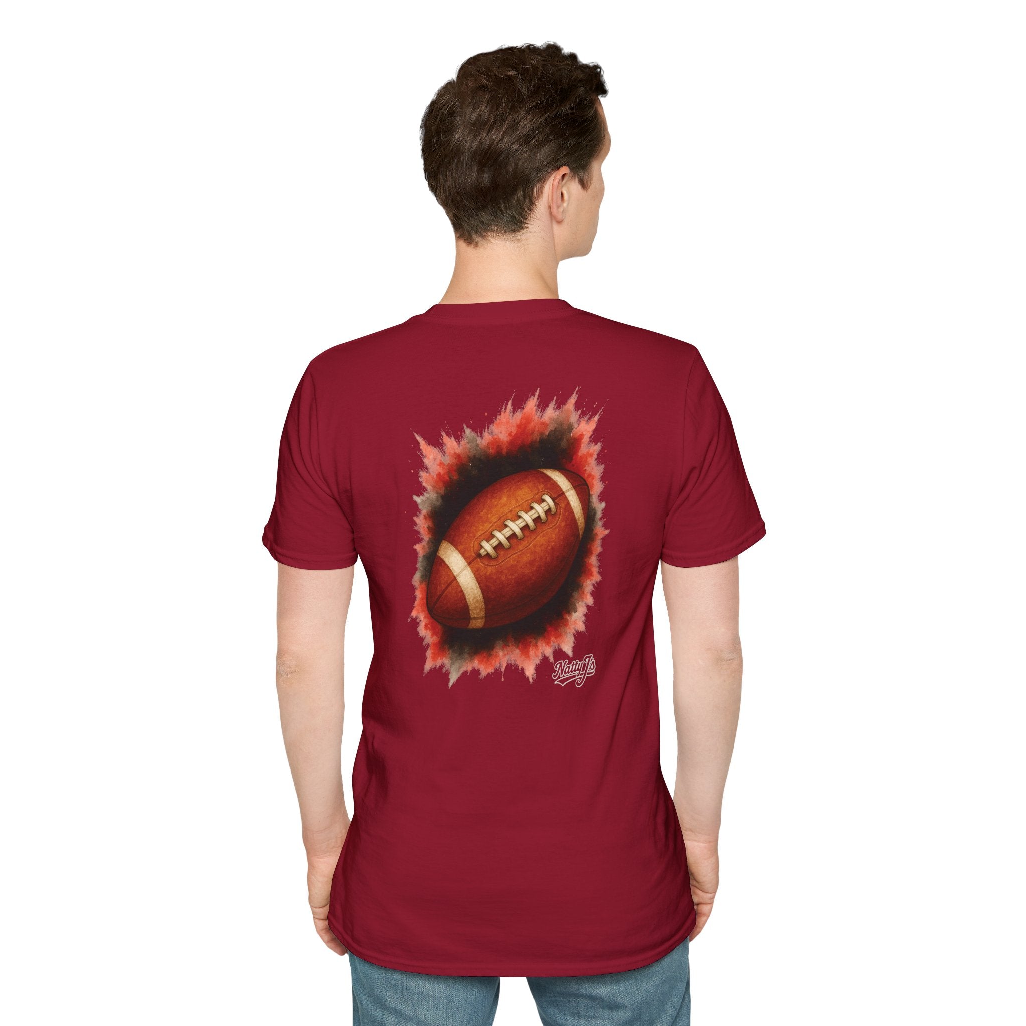 Men’s Game Day Football T-Shirt – Vintage Football Burst Graphic Tee – Tailgate Shirt for Football Fans & Coaches – Retro Sports T-Shirt for Men