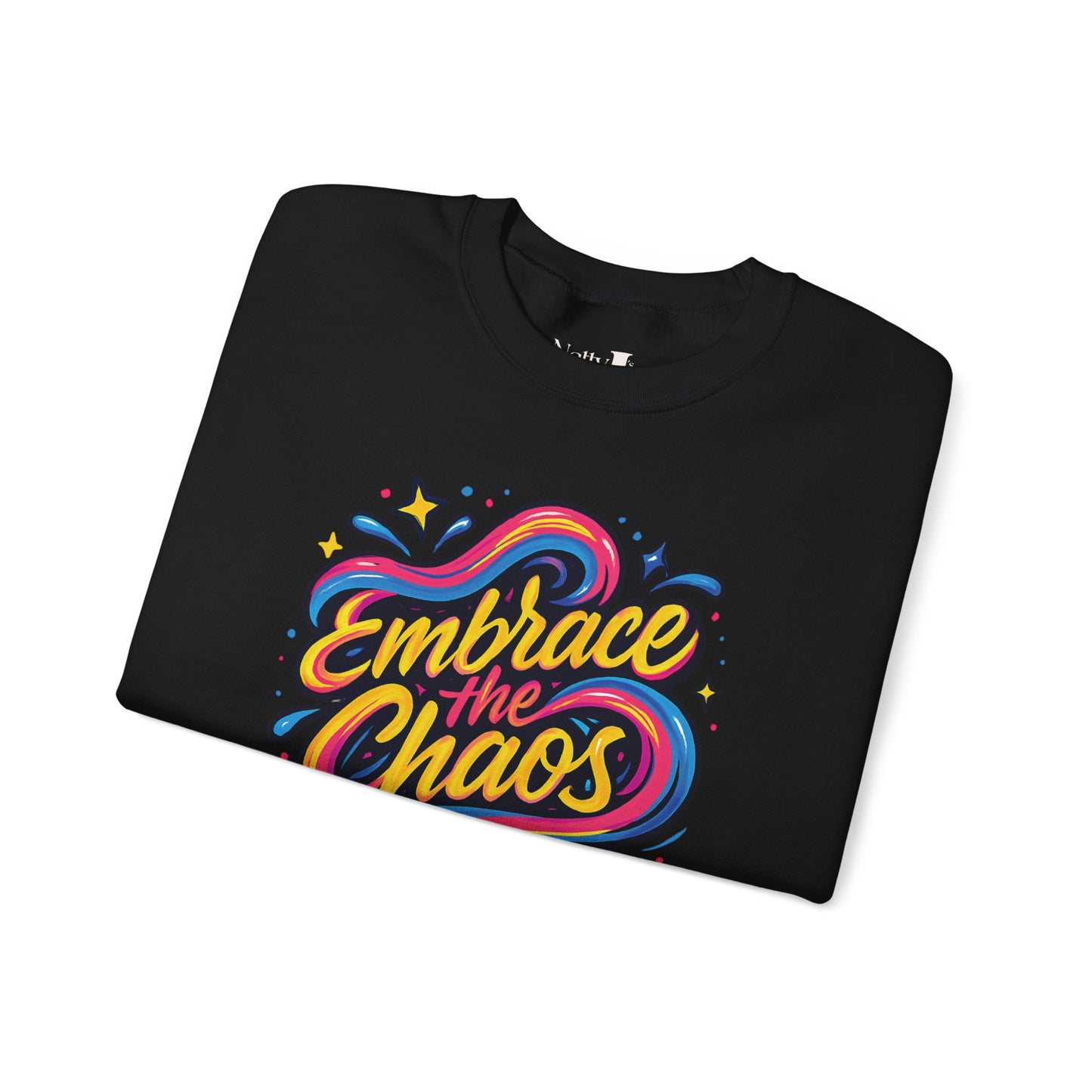" Embrace the Chaos" Vibrant, Bright, Colorful, Soft Cotton Blend Unisex Heavy Blend™ Crewneck Sweatshirt