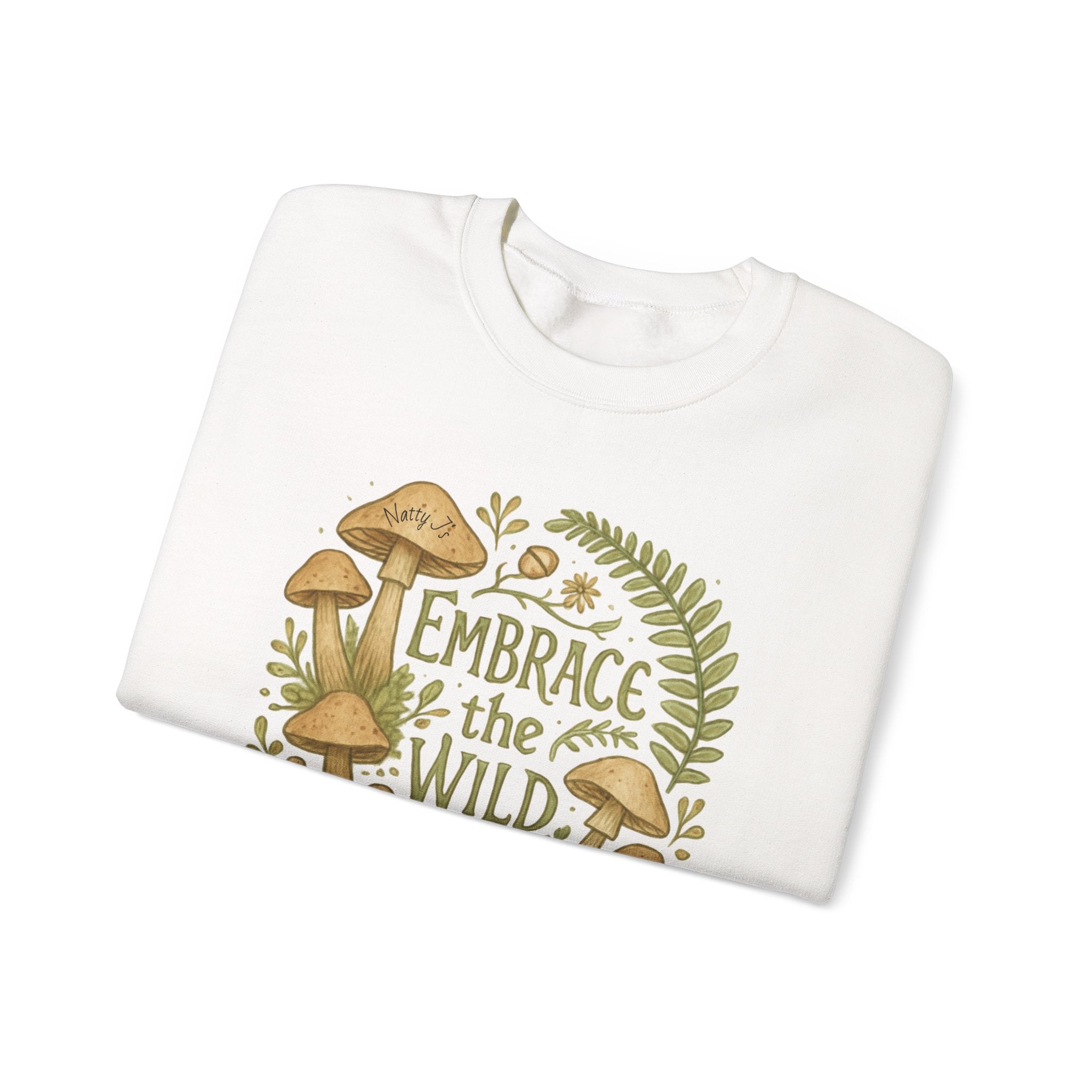 Embrace the Wild Whimsical Mushrooms Nature Style Unisex Heavy Blend™ Crewneck Sweatshirt