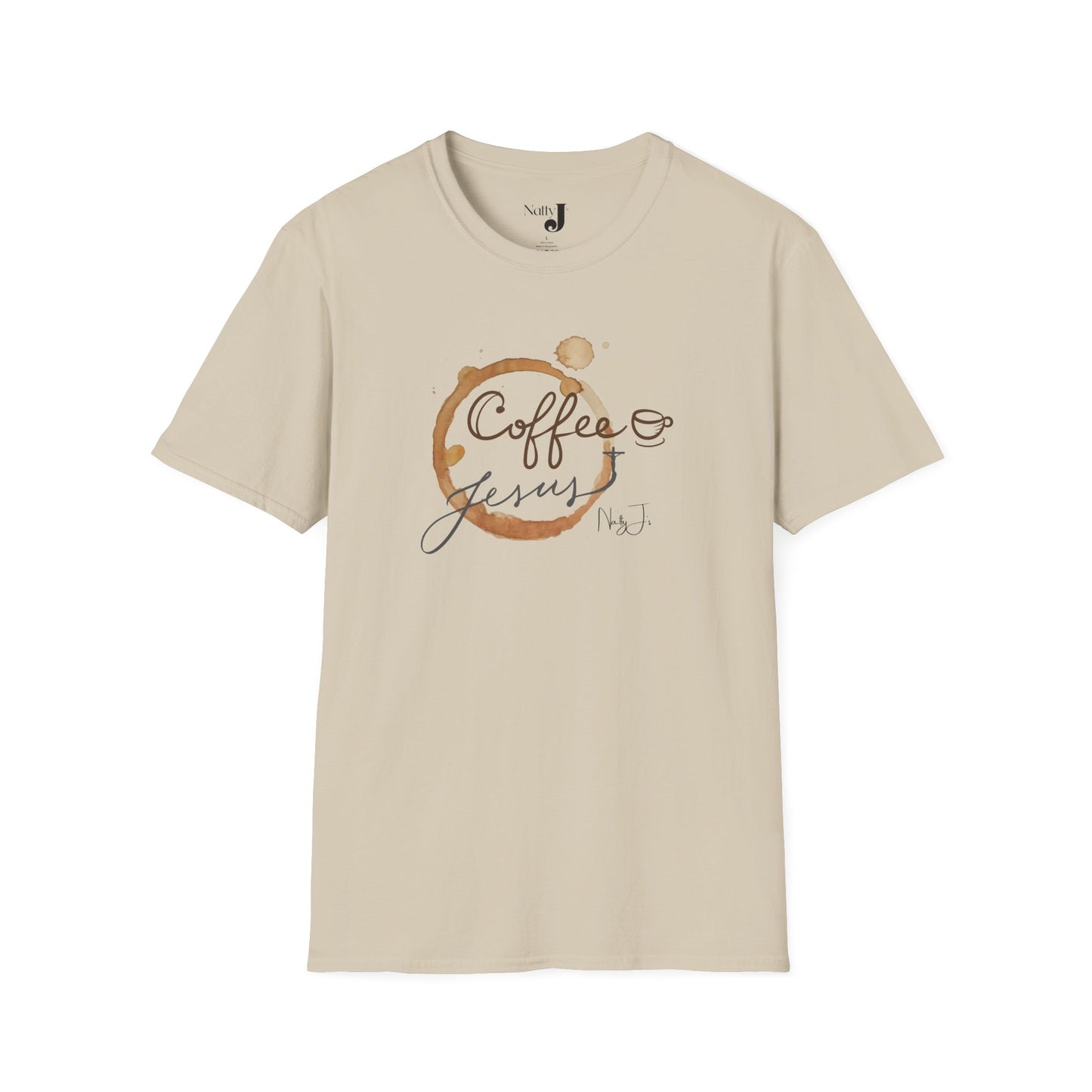 Coffee & Jesus Unisex Softstyle T-Shirt, Inspirational Tee, Christian Apparel, Coffee Lover Gift, Everyday Casual Wear