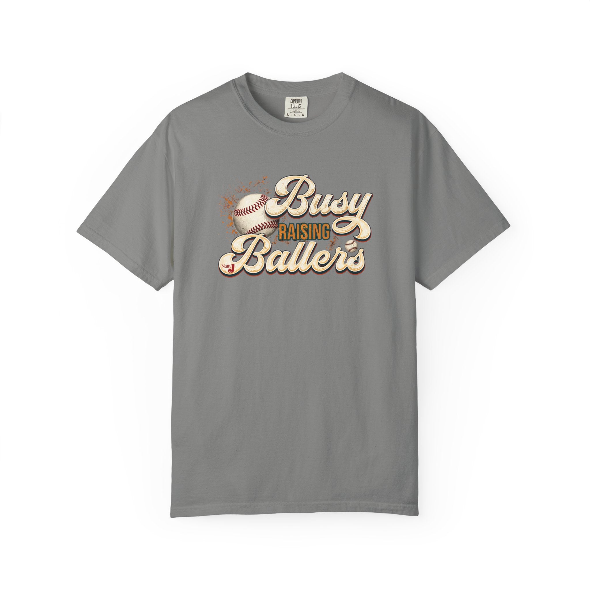 Busy Raising Ballers Baseball Mom T-Shirt – Soft Graphic Tee for Baseball Moms | Natty J’s Apparel