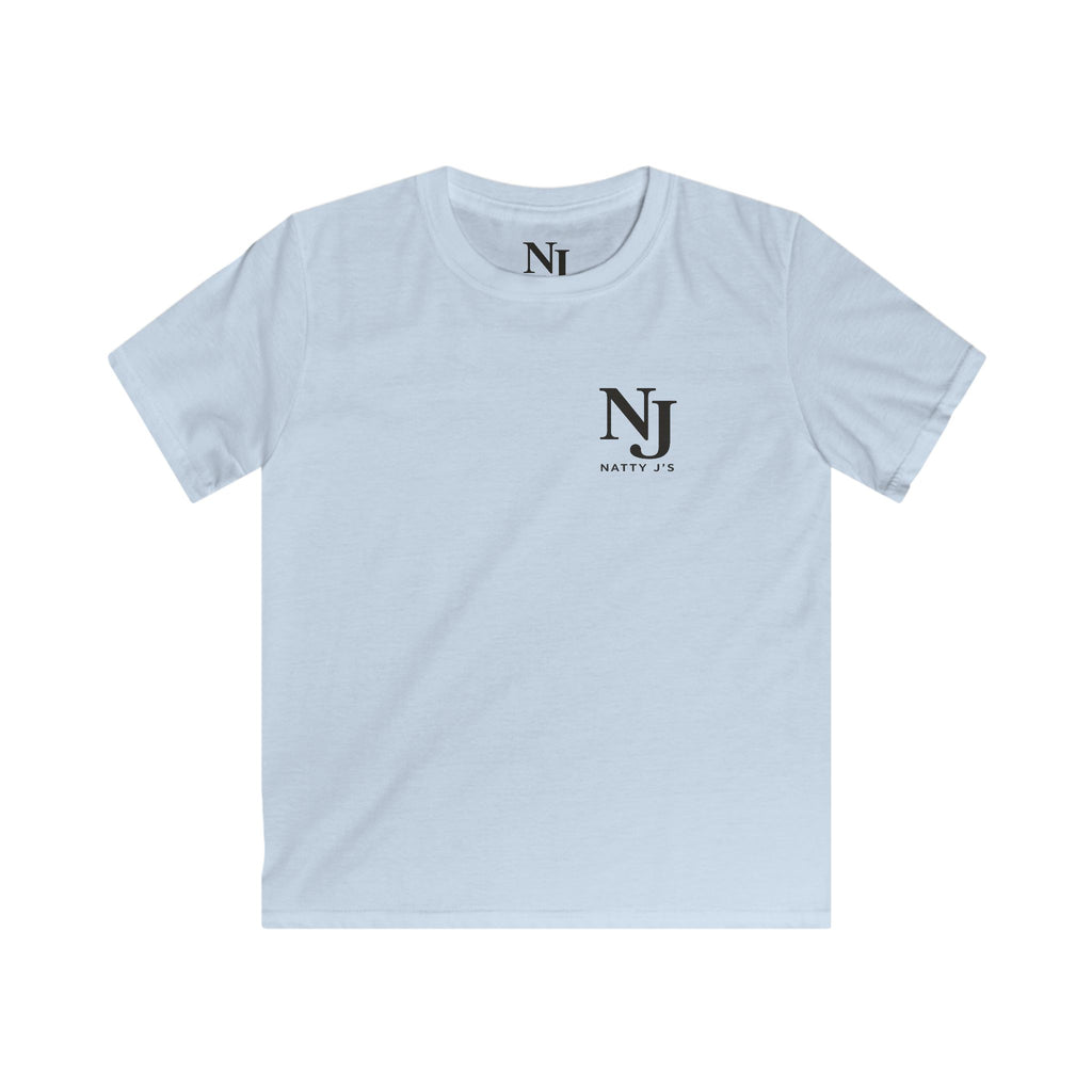 Light blue t-shirt with a black 'NJ NattyJ's' Left Chest logo on a white background