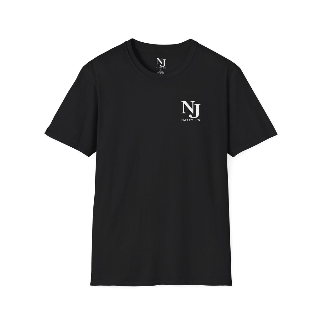 Black t-shirt with a 'NJ Natty J's' Left chest logo