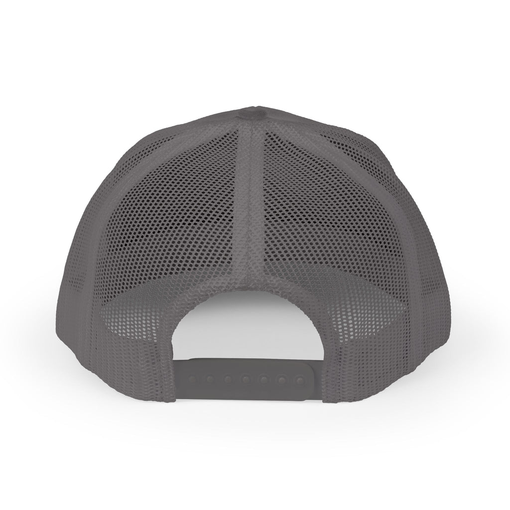 Gray mesh back cap on a white background