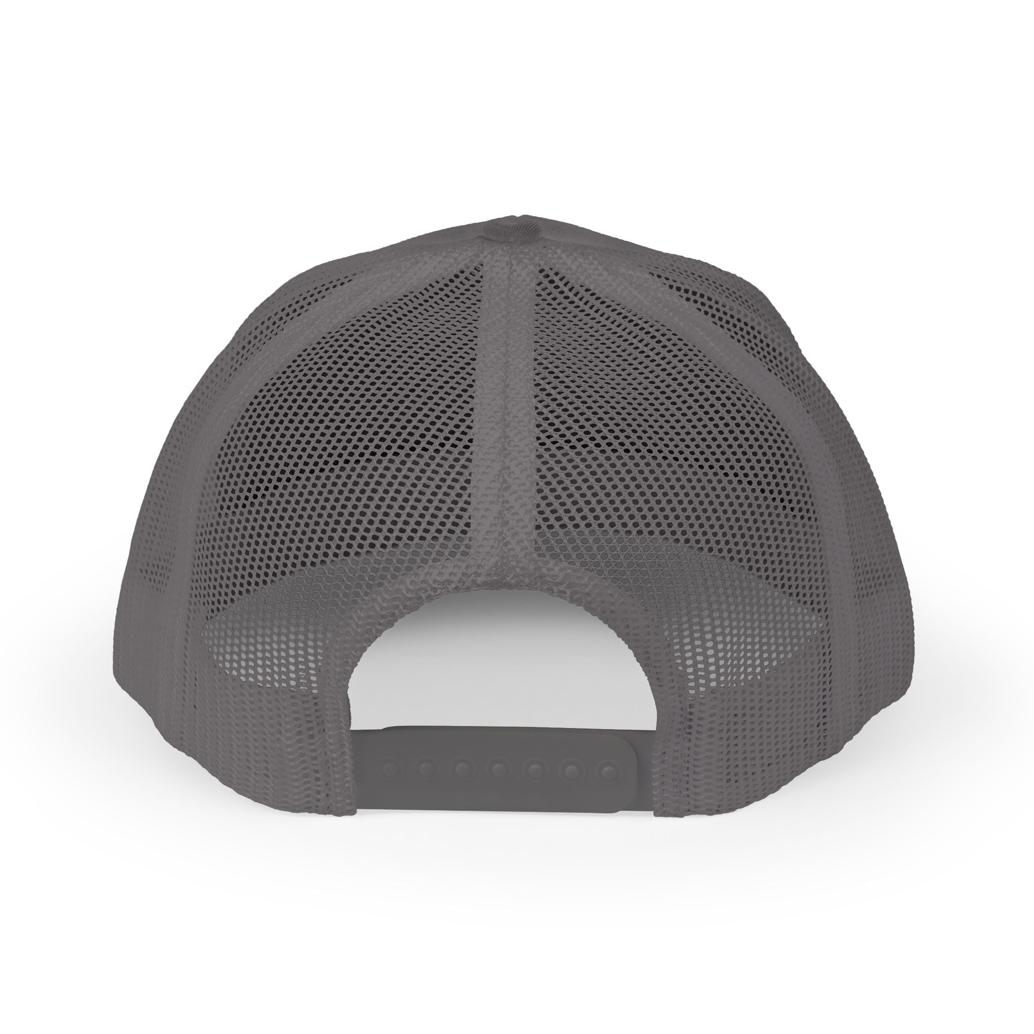 Gray mesh back cap on a white background