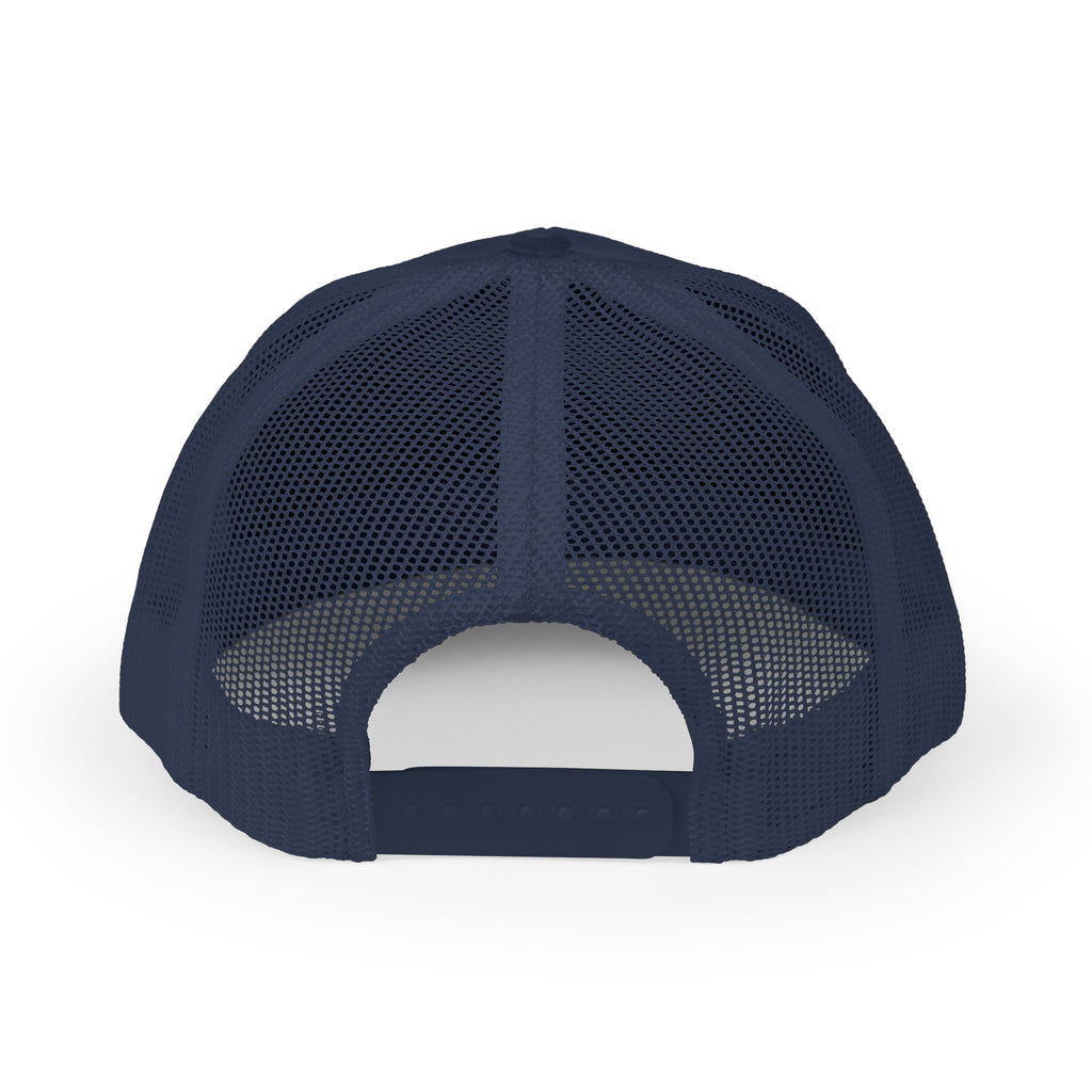 Navy blue mesh cap on a white background