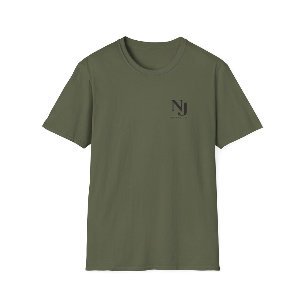 Green (military Green) t-shirt with a 'NJ NattyJ's' left chest logo