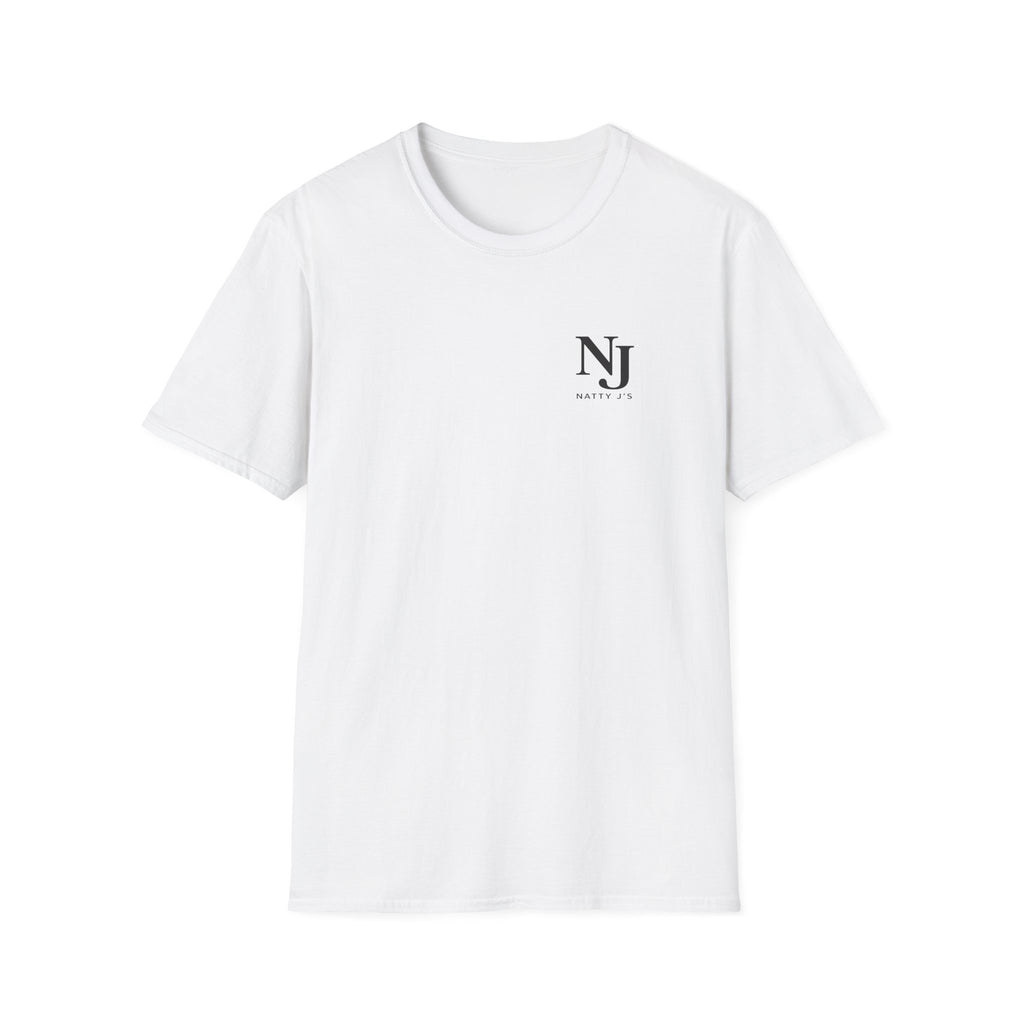 White t-shirt with a 'NJ NattyJ's' Left Chest logo