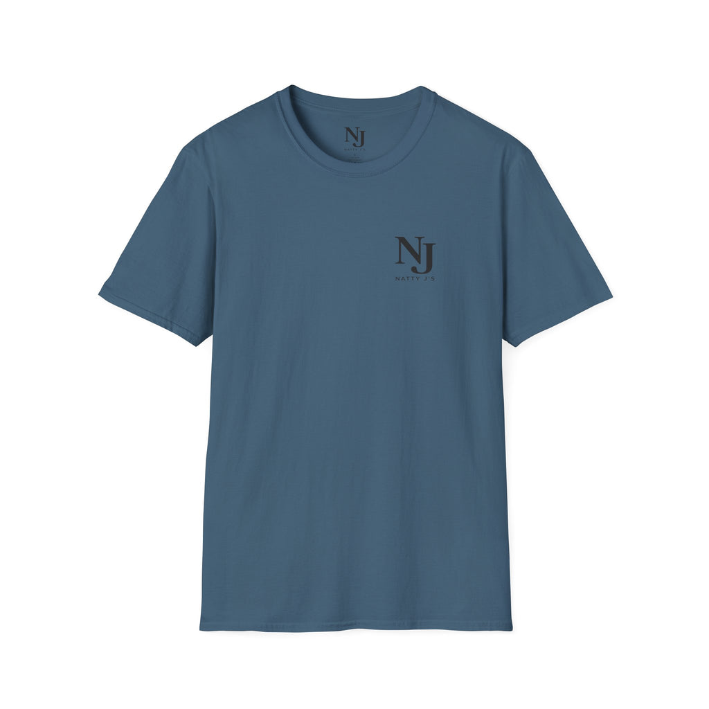 Blue t-shirt with 'NJ NattyJ's' Left chest logo