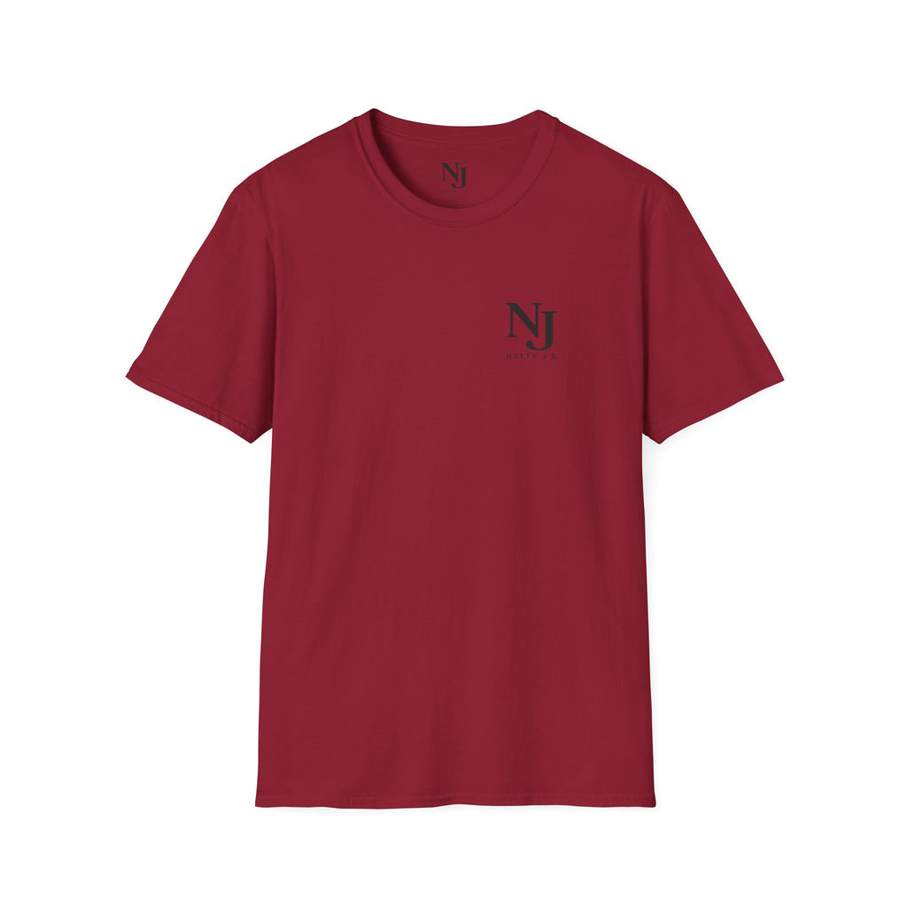 Red t-shirt with 'NJ NattyJ's' left chest logo