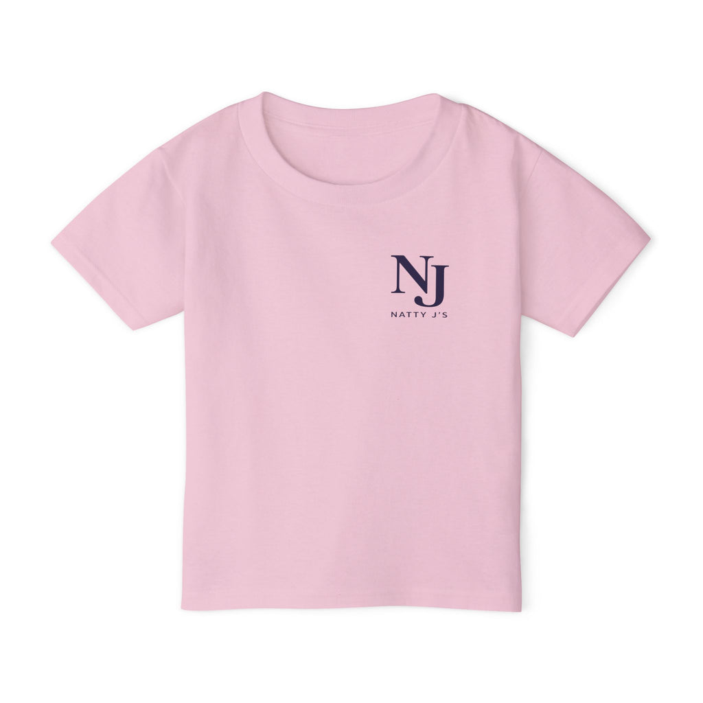 Pink t-shirt with 'NJ NattyJ's' left chest logo on a white background