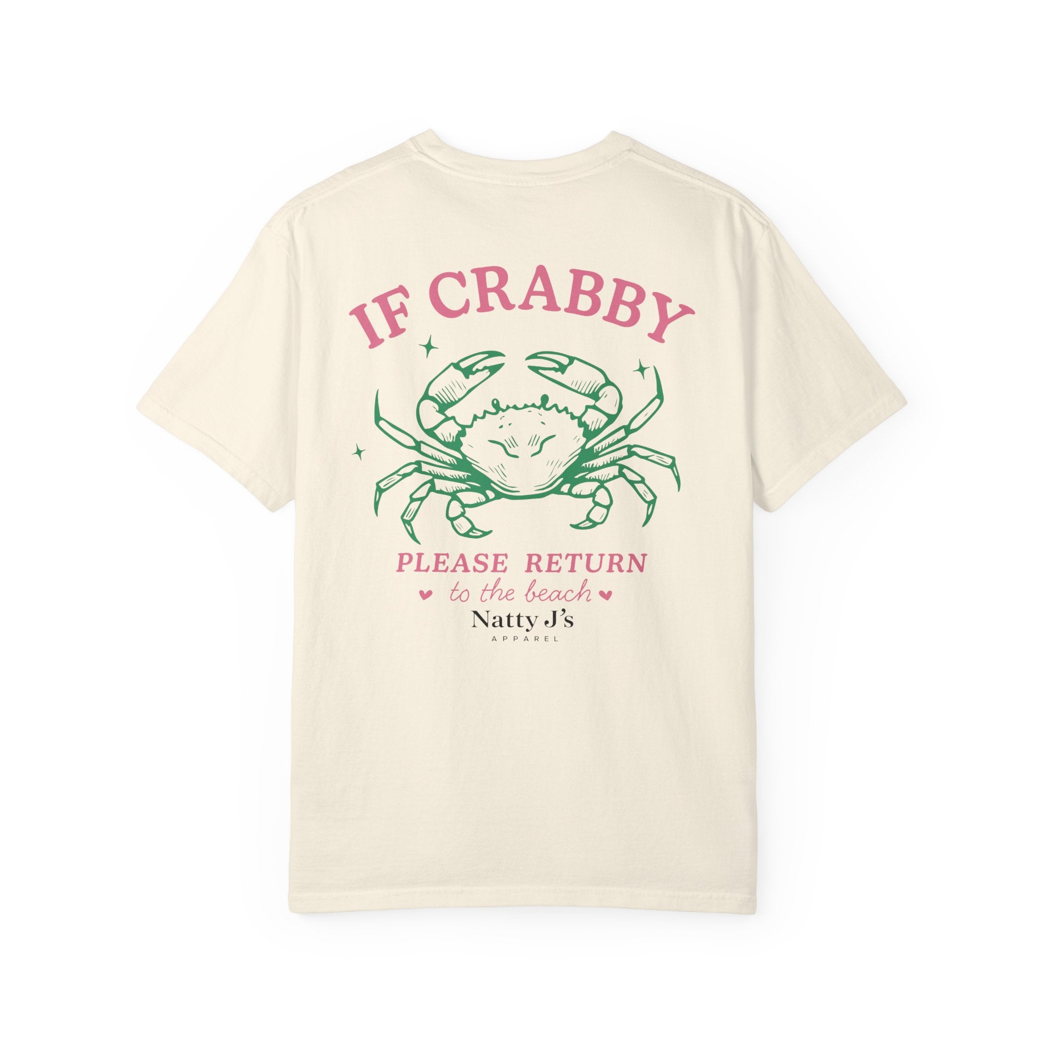 Beige (Ivory) womens funny beach shirt with crab graphic and if crabby please return to the beach quote on light blue t-shirt
coastal womens graphic tee with crab illustration and pastel summer design
cute beach shirt for women with humorous ocean themed quote
summer vacation shirt for women with crab design and beach saying
trendy womens coastal t-shirt with funny beach phrase Featuring NattyJ's Apparel