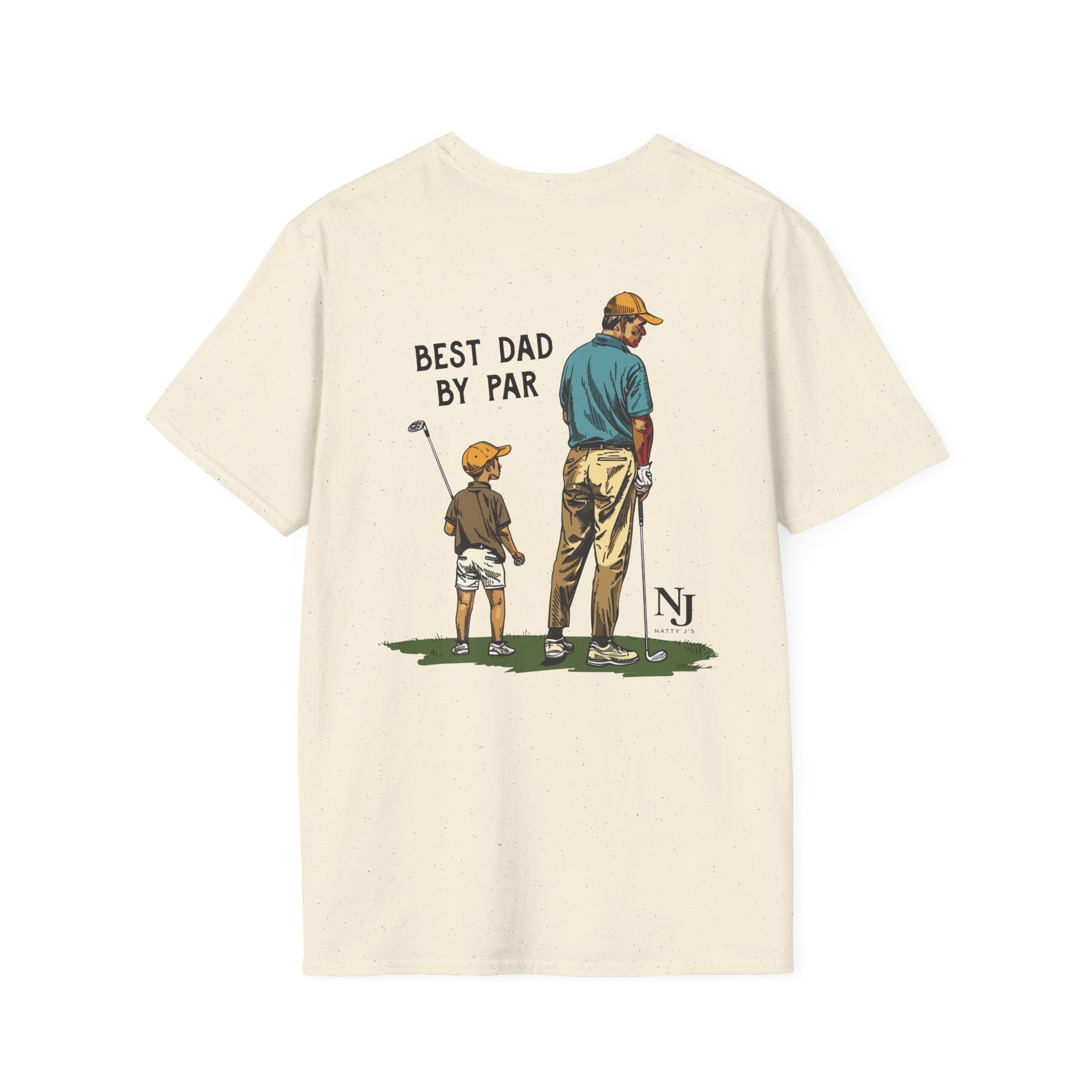 Natural golf themed father son matching set. 