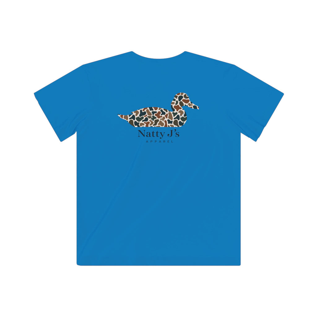 youth Blue t shirt with camo duck silhouette graphic for hunting kids
kids camo duck shirt with outdoor hunting design
youth hunting shirt with duck silhouette and camouflage pattern
Blue kids shirt with camo duck graphic for outdoors
southern style youth t shirt with duck hunting design Featuring NattyJ's Apparel
